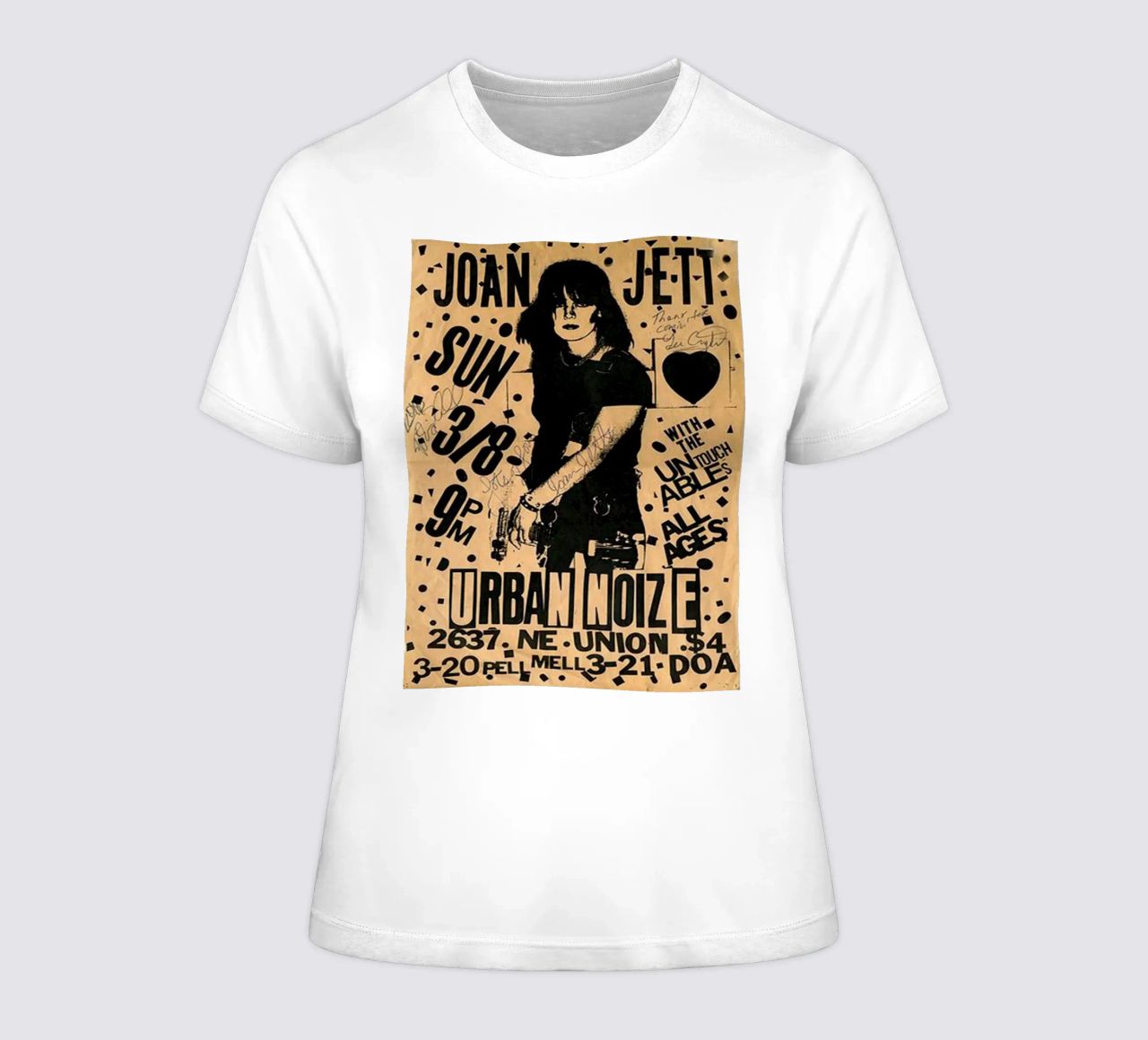 Original 1981 Joan Jett Untouchables Concert Flyer t-shirt ajusté pour femmes de SoundStudio