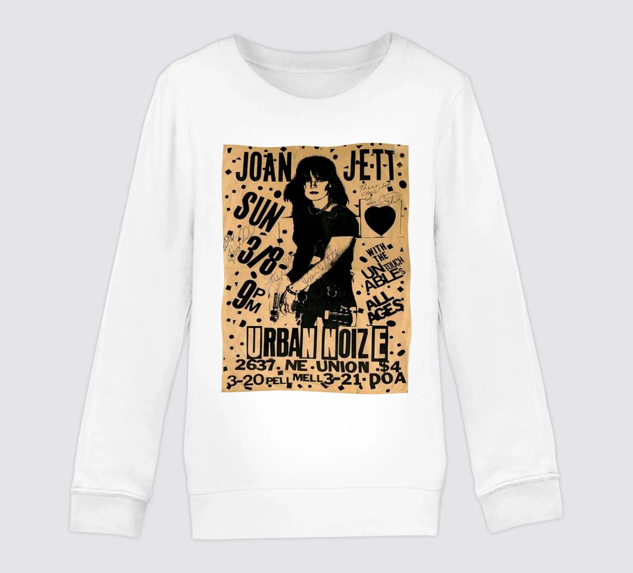 Original 1981 Joan Jett Untouchables Concert Flyer sweat enfant de SoundStudio