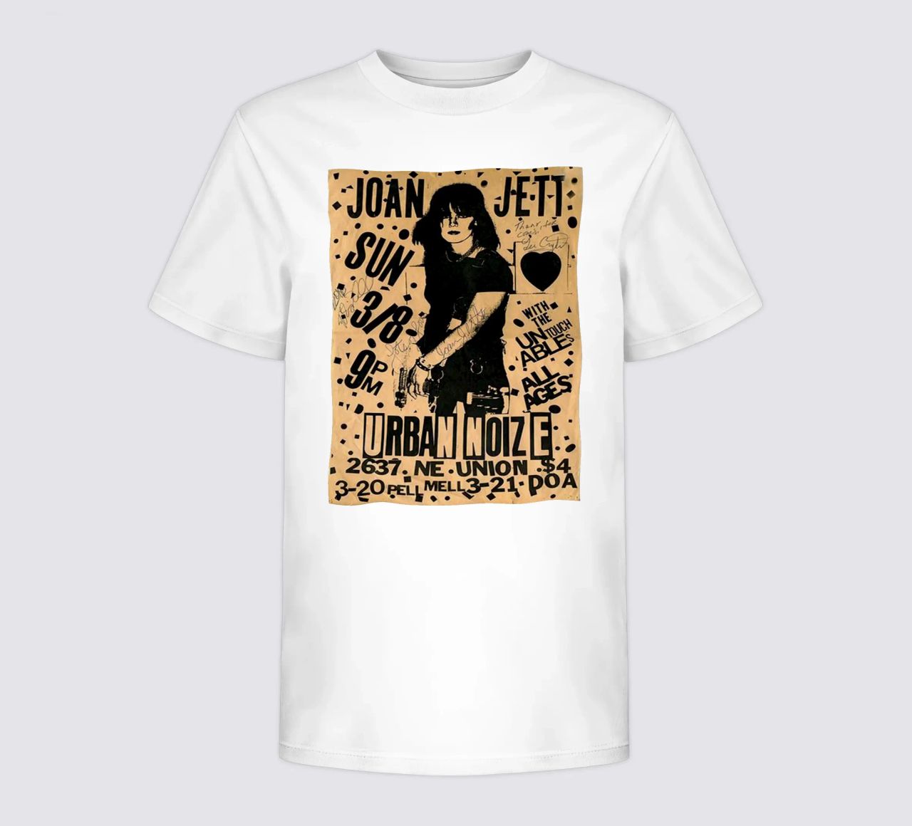 Original 1981 Joan Jett Untouchables Concert Flyer t-shirt enfant de SoundStudio