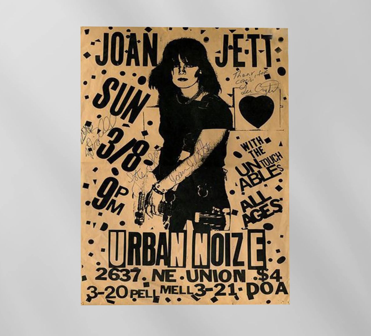 Original 1981 Joan Jett Untouchables Concert Flyer film rétro-éclairé de SoundStudio