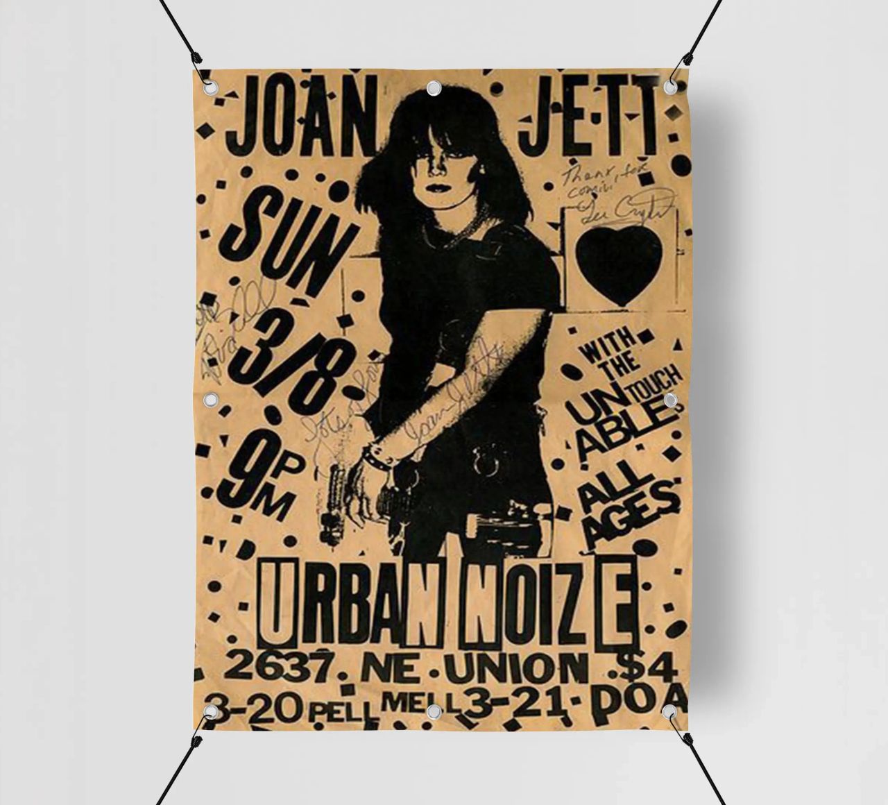 Original 1981 Joan Jett Untouchables Concert Flyer bâche pvc de SoundStudio