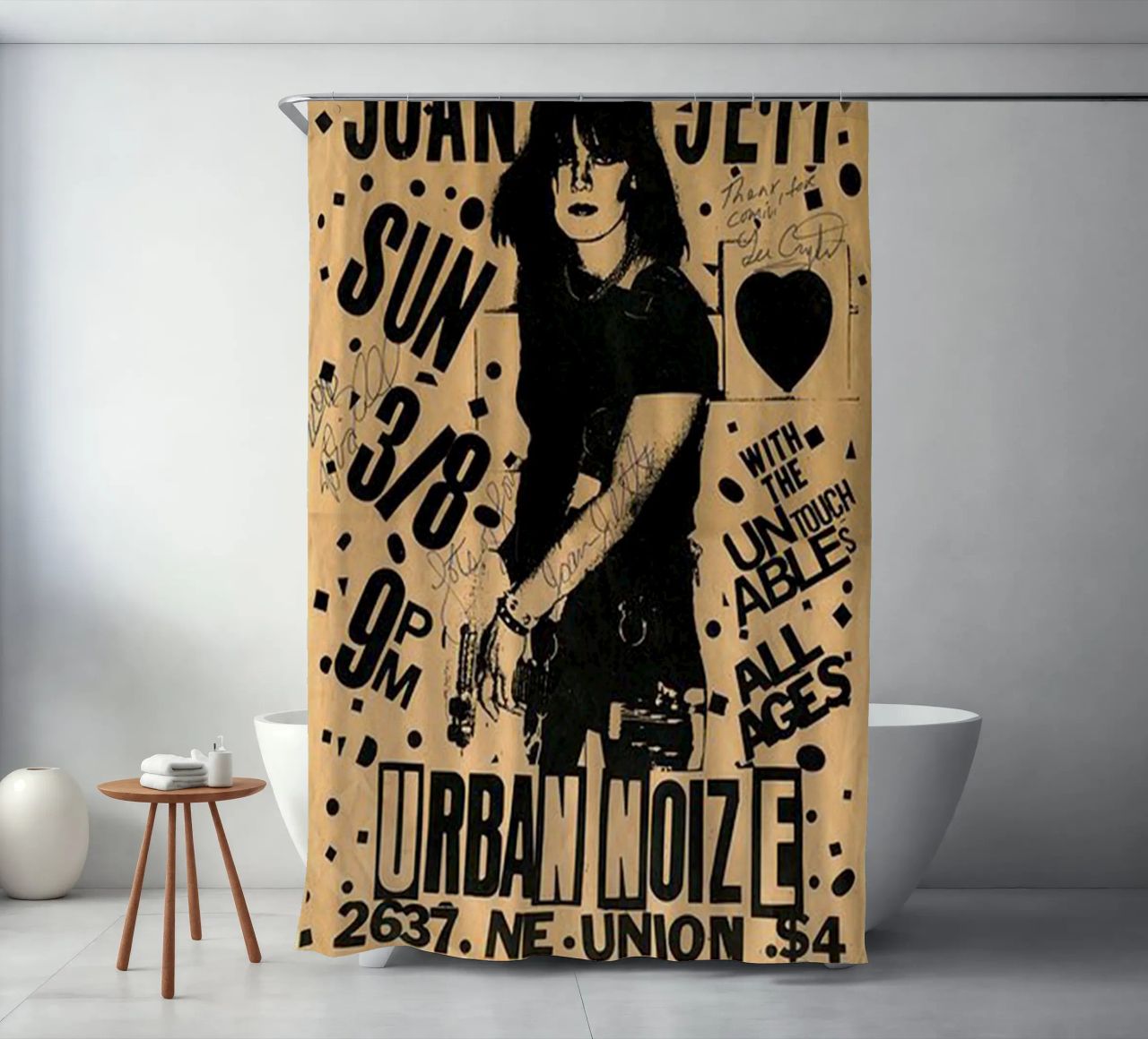 Original 1981 Joan Jett Untouchables Concert Flyer rideau de douche de SoundStudio