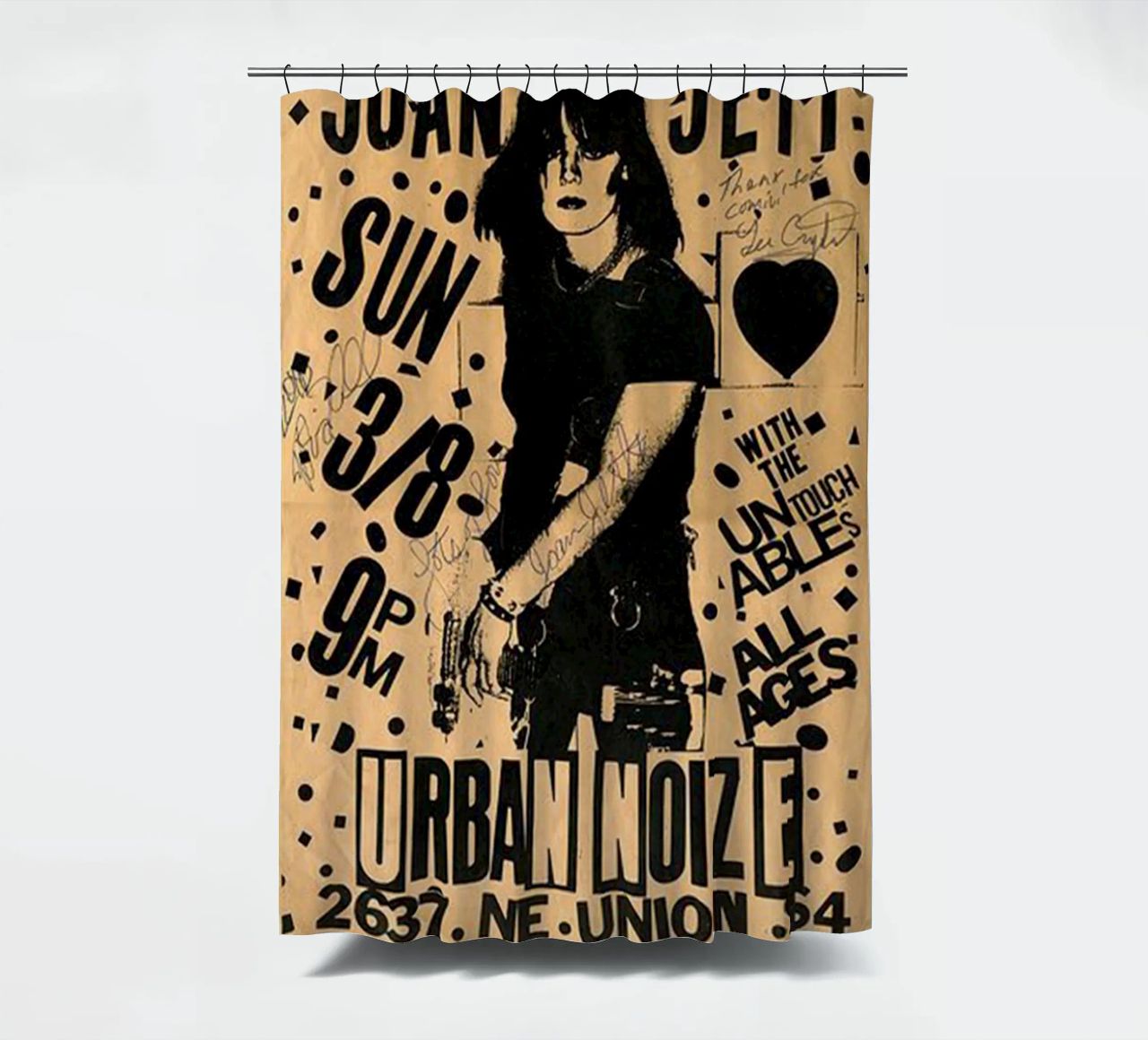 Original 1981 Joan Jett Untouchables Concert Flyer rideau de douche de SoundStudio
