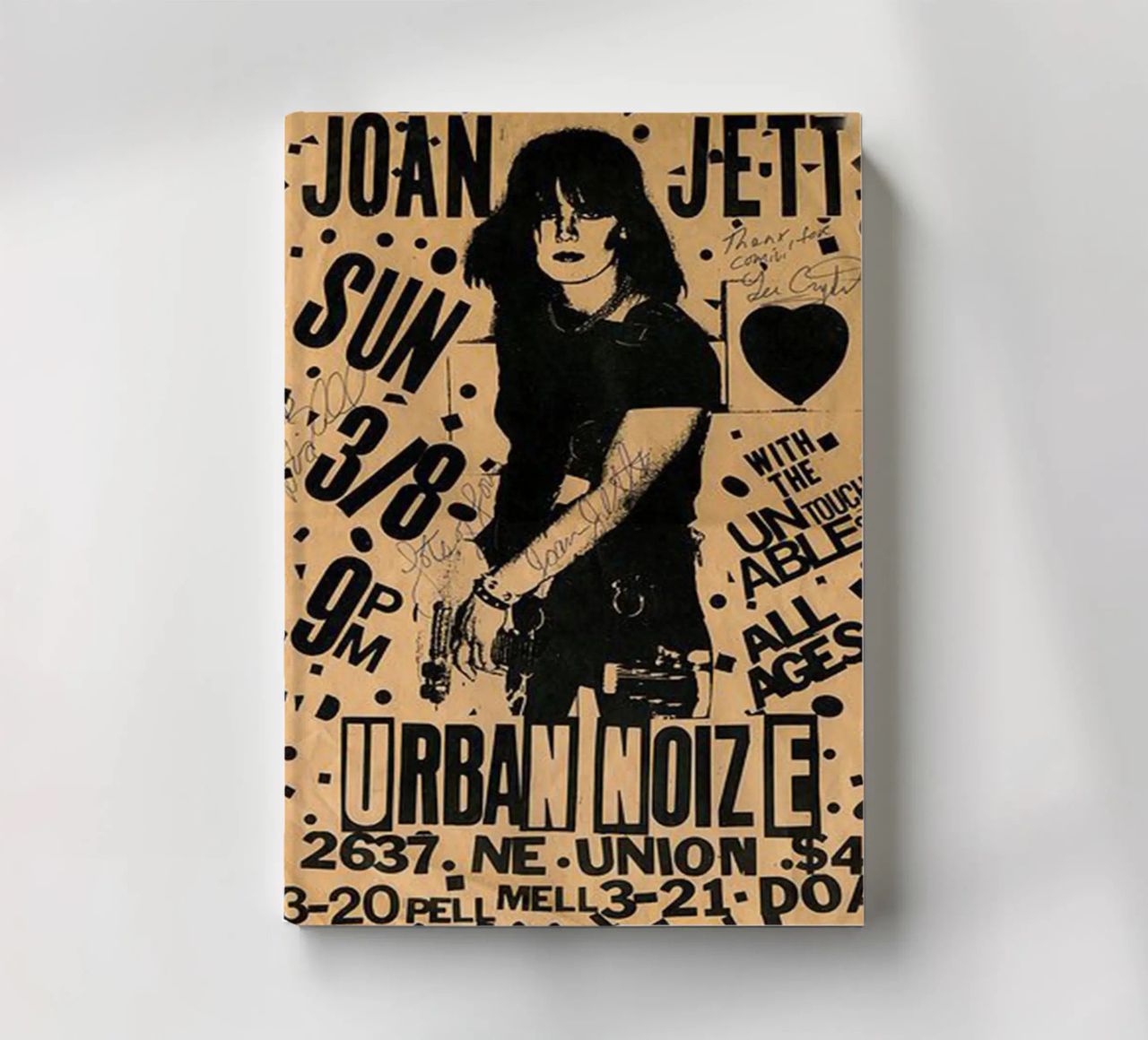 Original 1981 Joan Jett Untouchables Concert Flyer carnet de notes de SoundStudio