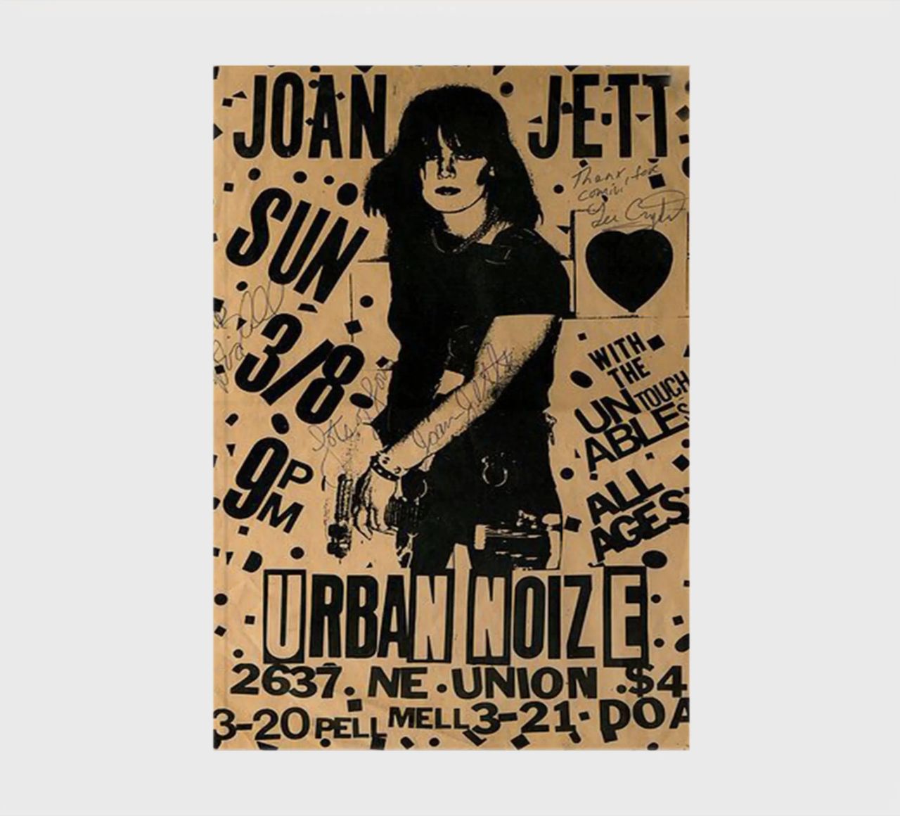 Original 1981 Joan Jett Untouchables Concert Flyer carnet de notes de SoundStudio