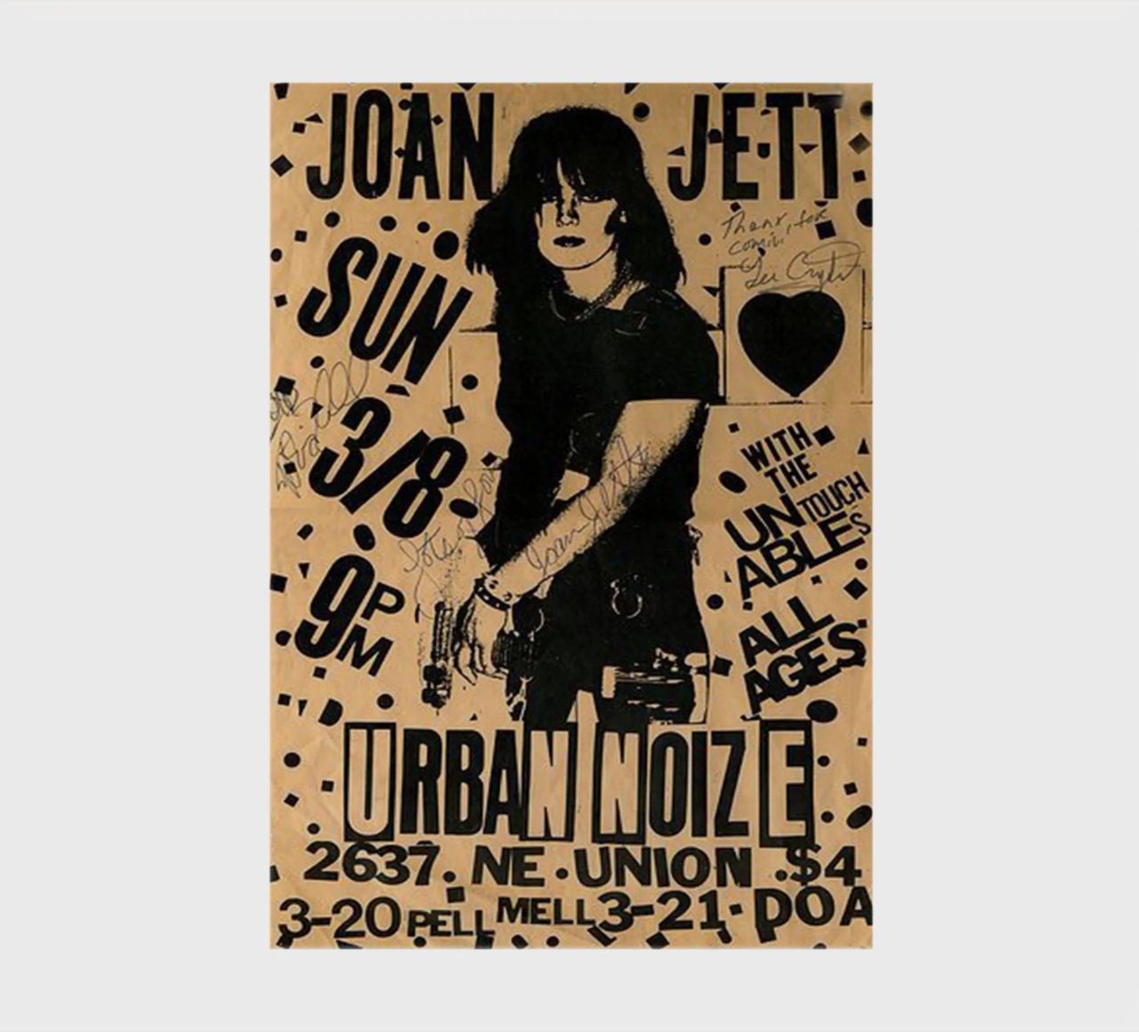 Original 1981 Joan Jett Untouchables Concert Flyer carnet de notes de SoundStudio