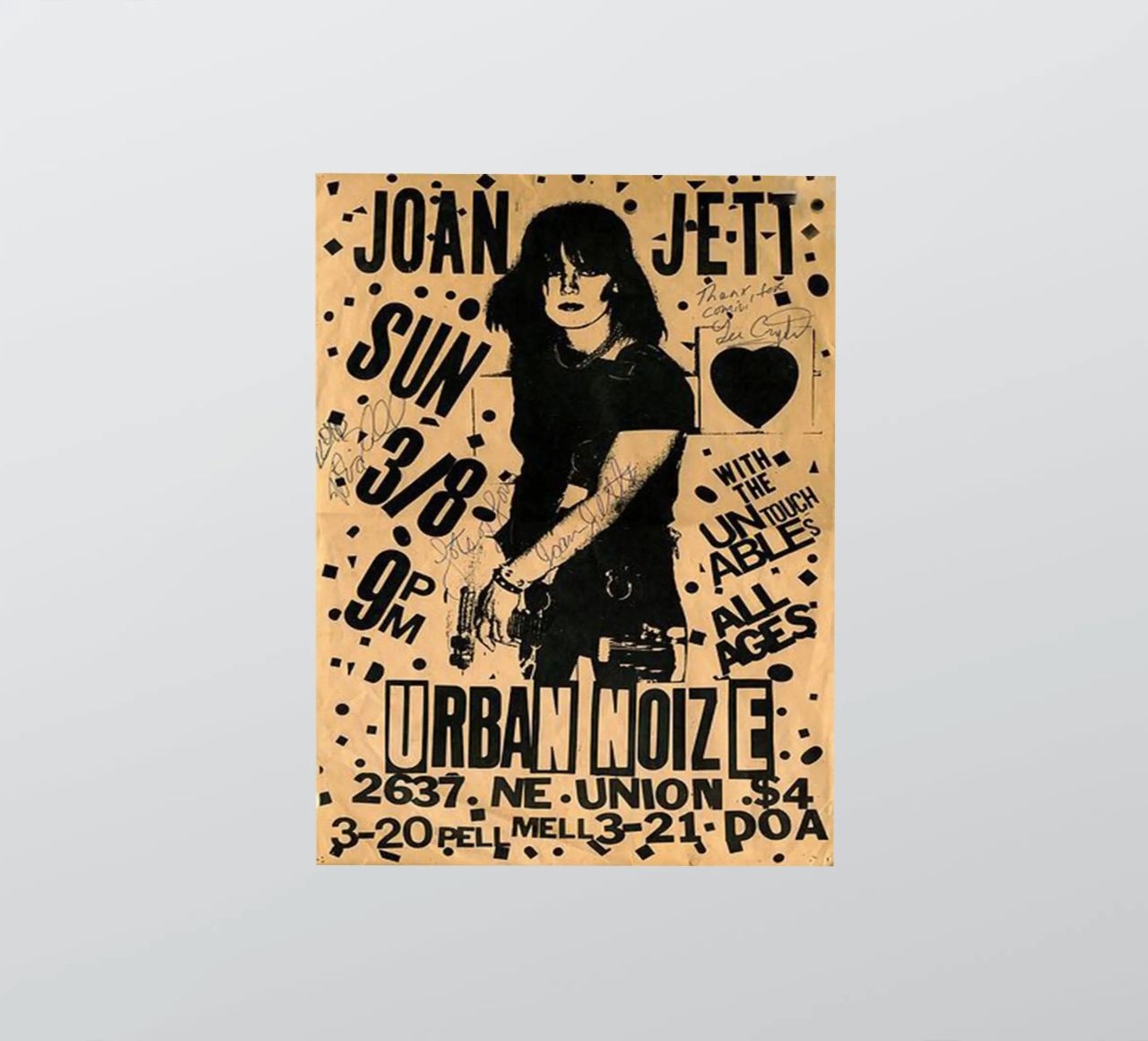 Original 1981 Joan Jett Untouchables Concert Flyer autocollant de SoundStudio