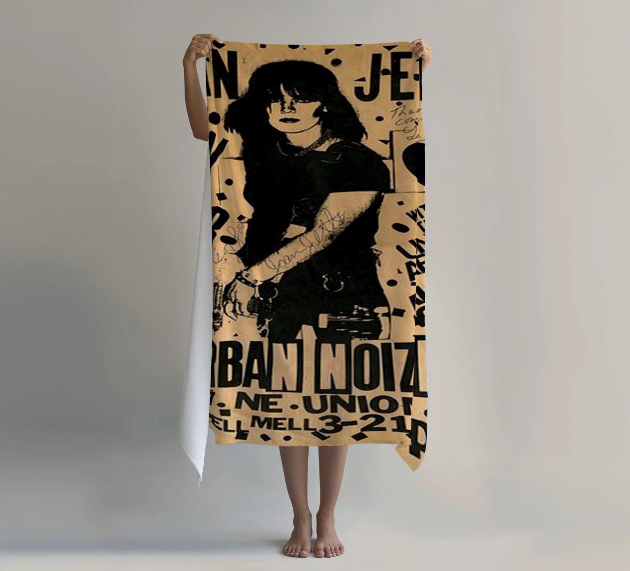 Original 1981 Joan Jett Untouchables Concert Flyer serviette de plage de SoundStudio