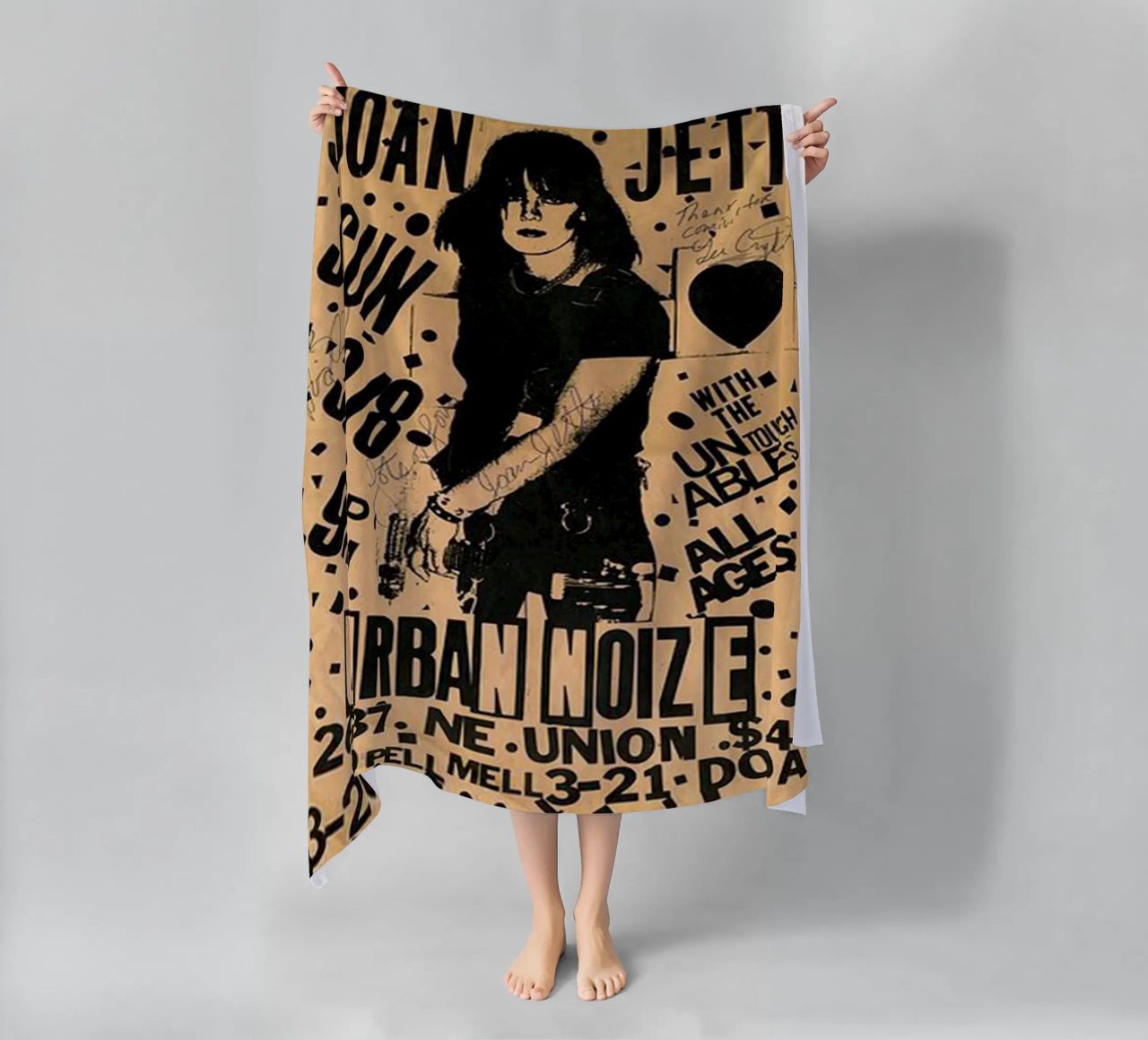 Original 1981 Joan Jett Untouchables Concert Flyer serviette de plage de SoundStudio