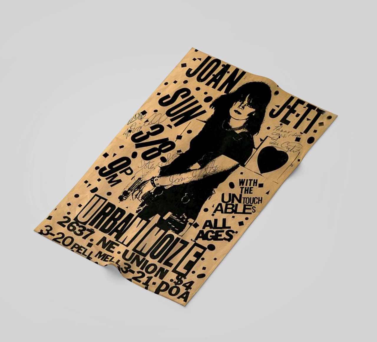 Original 1981 Joan Jett Untouchables Concert Flyer serviette de plage de SoundStudio