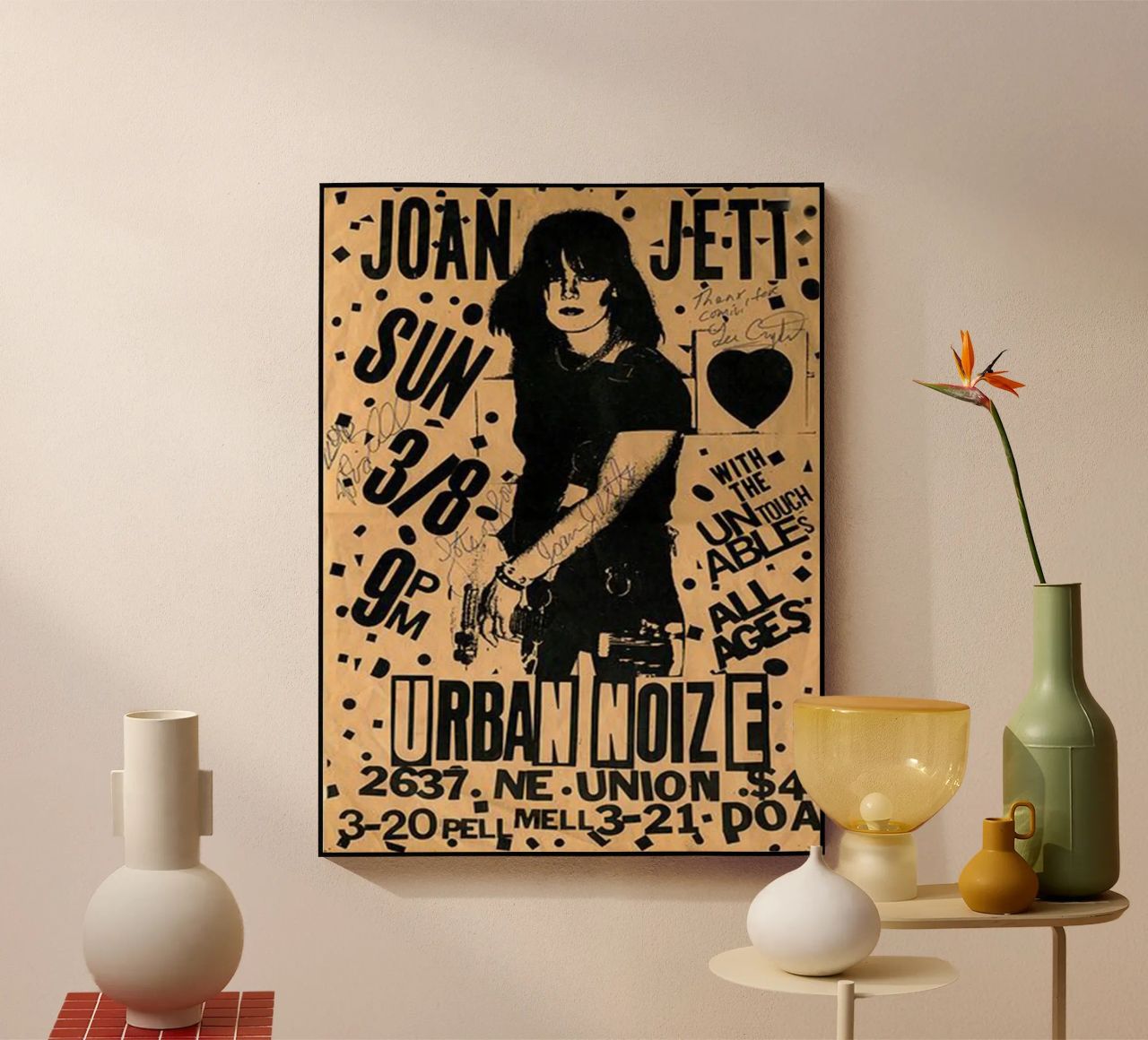 Original 1981 Joan Jett Untouchables Concert Flyer plexiglas de SoundStudio