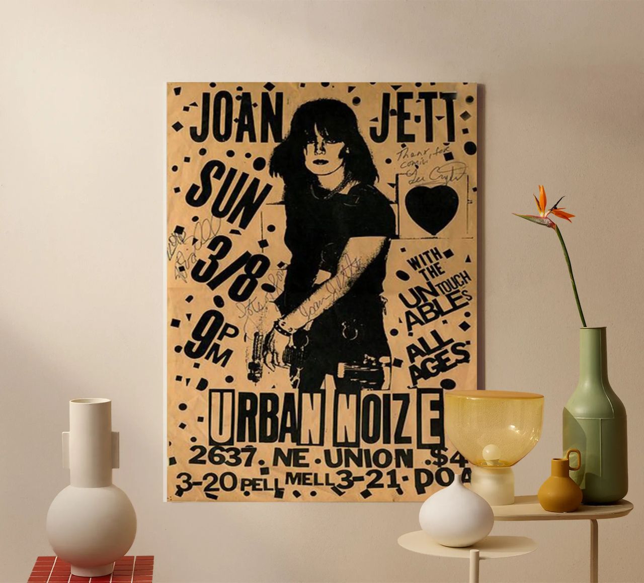 Original 1981 Joan Jett Untouchables Concert Flyer toile de SoundStudio
