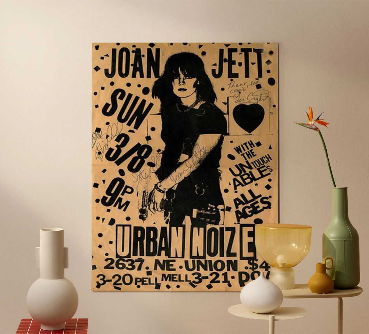 Original 1981 Joan Jett Untouchables Concert Flyer poster de SoundStudio