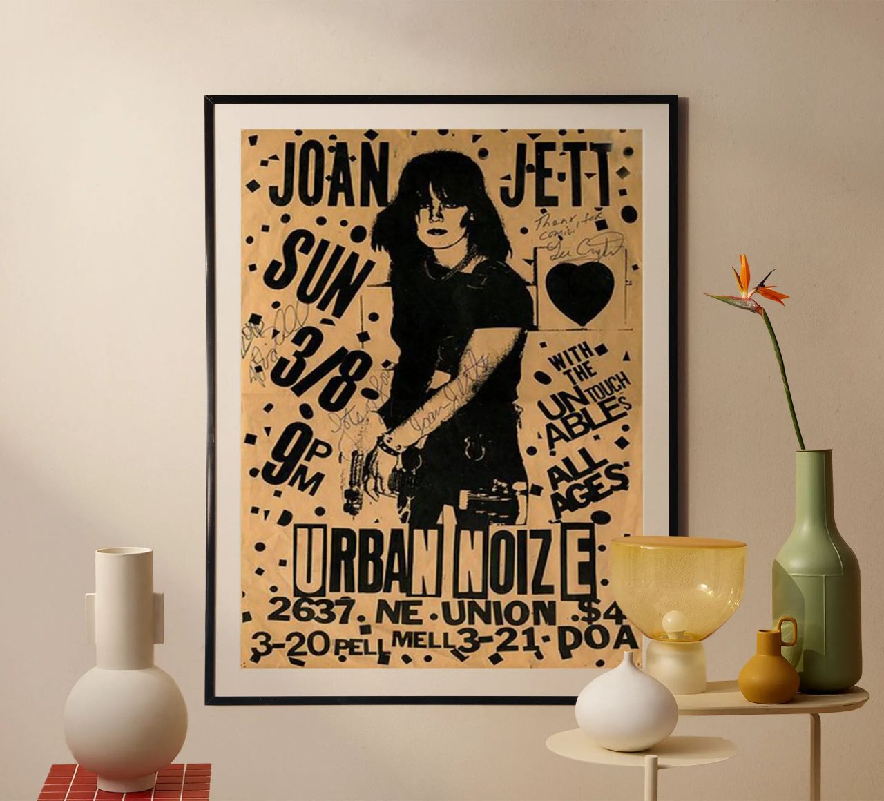 Original 1981 Joan Jett Untouchables Concert Flyer poster de SoundStudio
