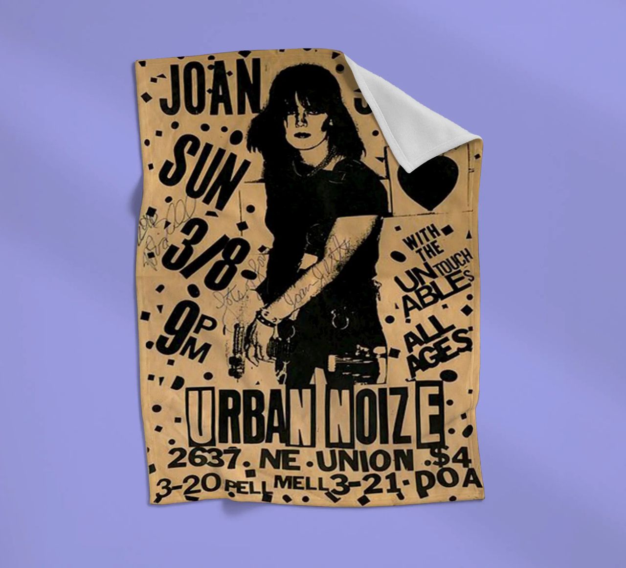 Original 1981 Joan Jett Untouchables Concert Flyer plaid polaire de SoundStudio