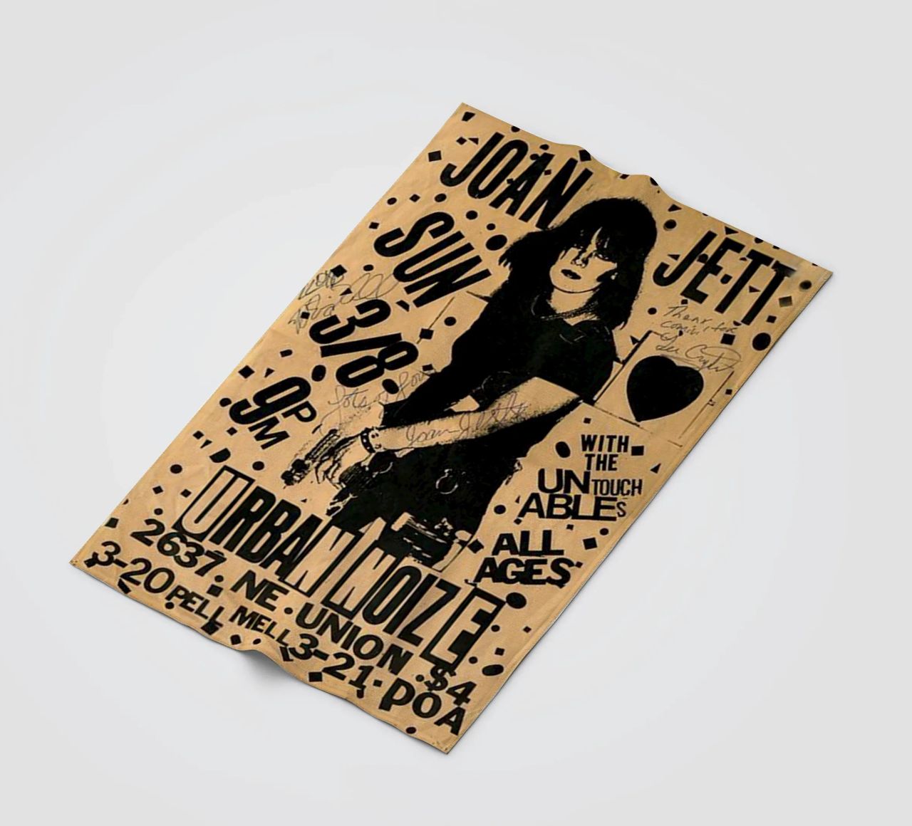 Original 1981 Joan Jett Untouchables Concert Flyer plaid polaire de SoundStudio