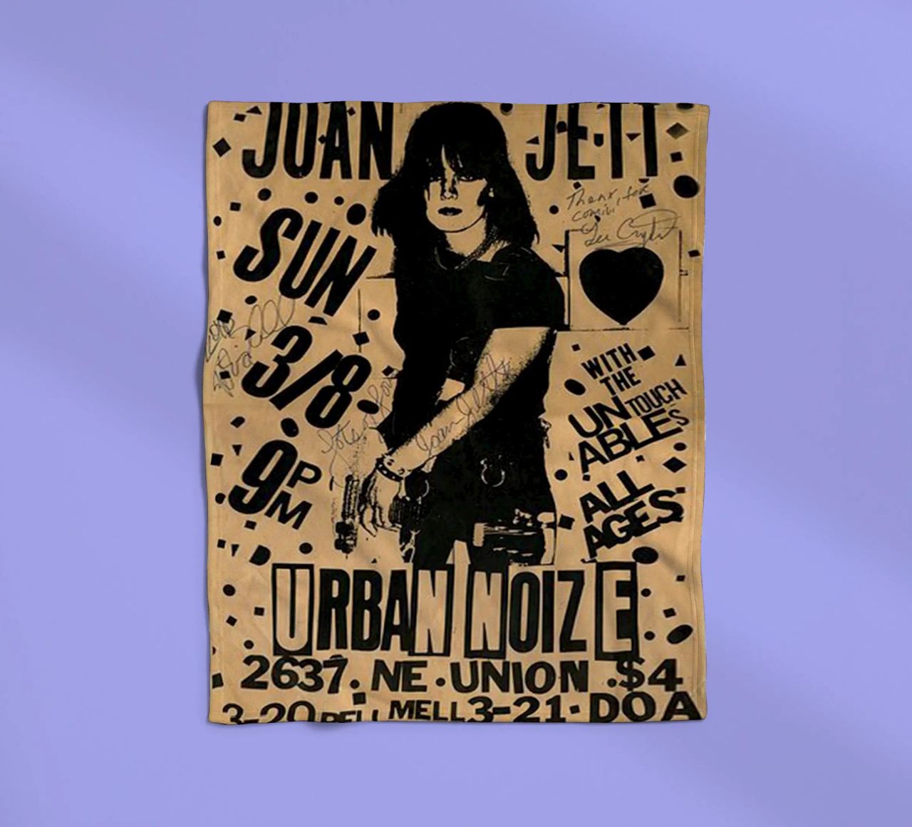 Original 1981 Joan Jett Untouchables Concert Flyer plaid polaire de SoundStudio