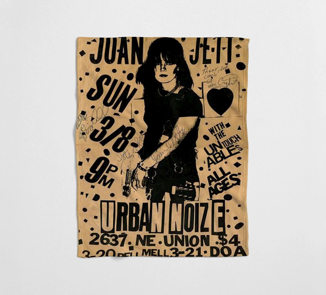 Original 1981 Joan Jett Untouchables Concert Flyer plaid polaire de SoundStudio