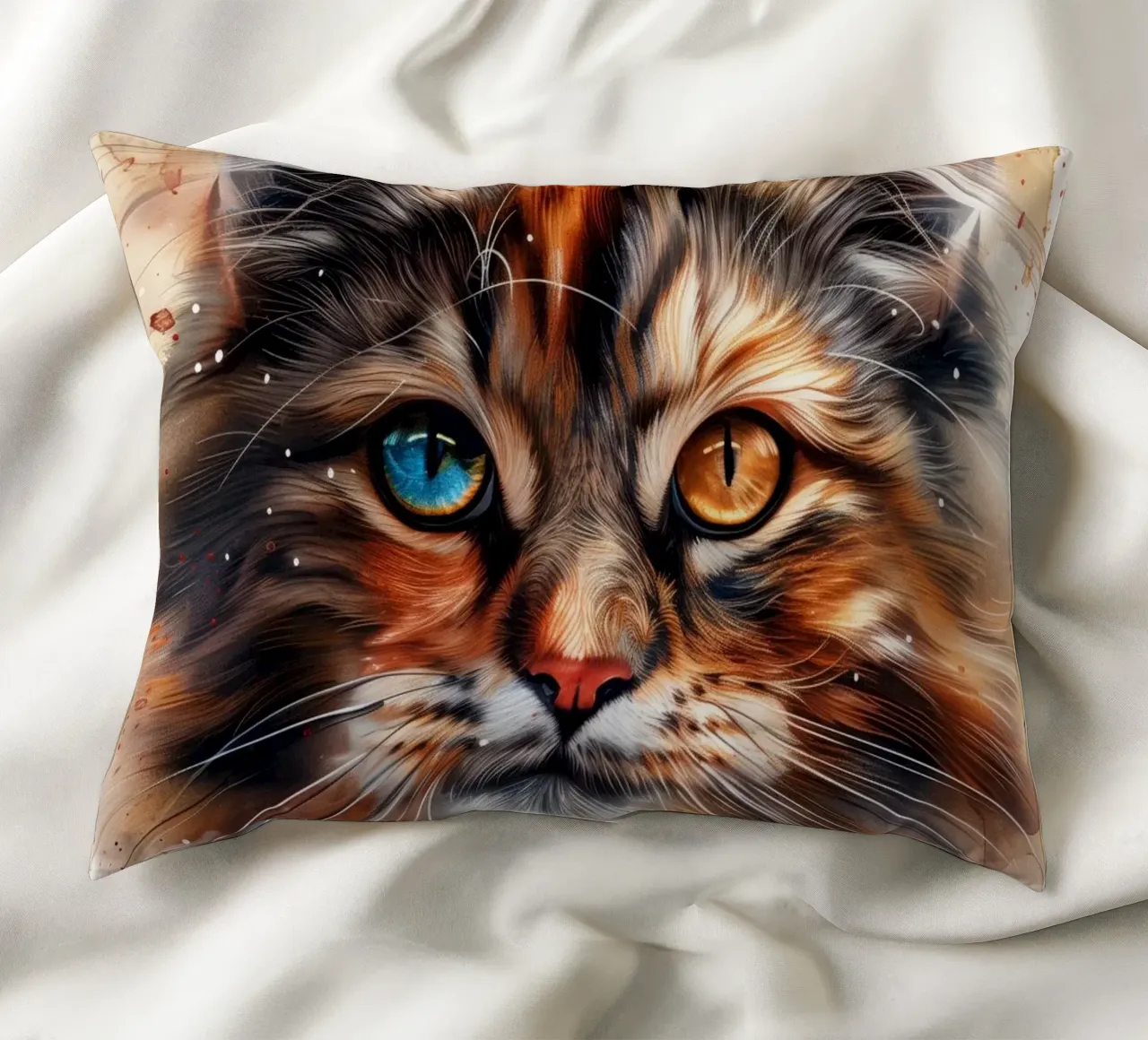 Gatto di colore misto cuscino da Justyna Jaszke JBJart