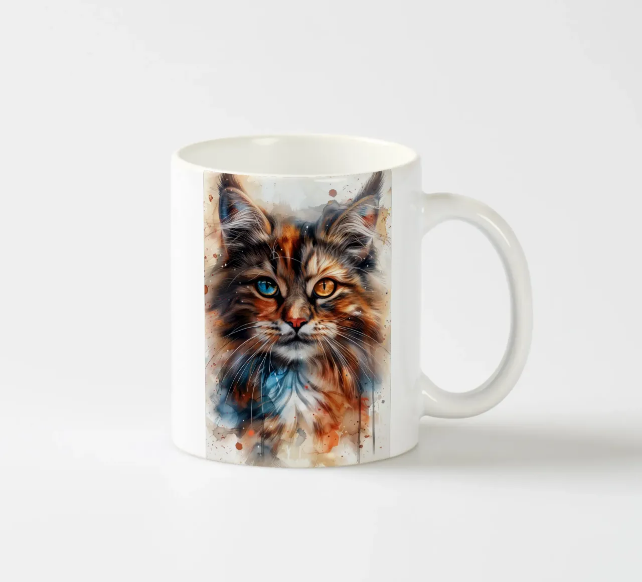 Gatto di colore misto tazza in ceramica da Justyna Jaszke JBJart