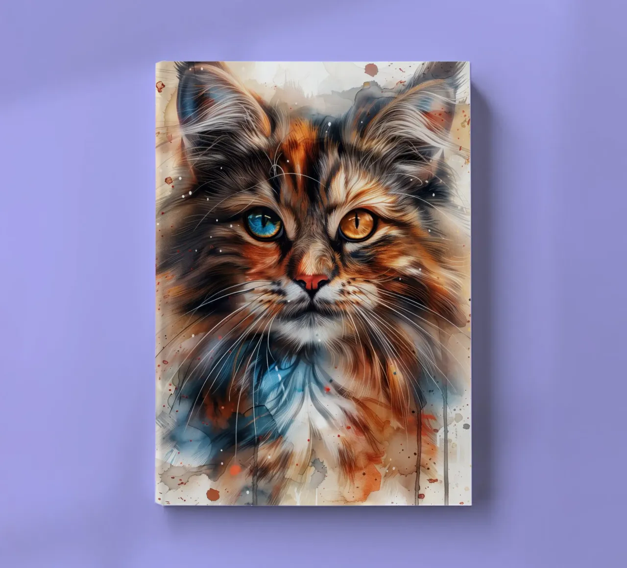 Mixed color cat notebook by Justyna Jaszke JBJart