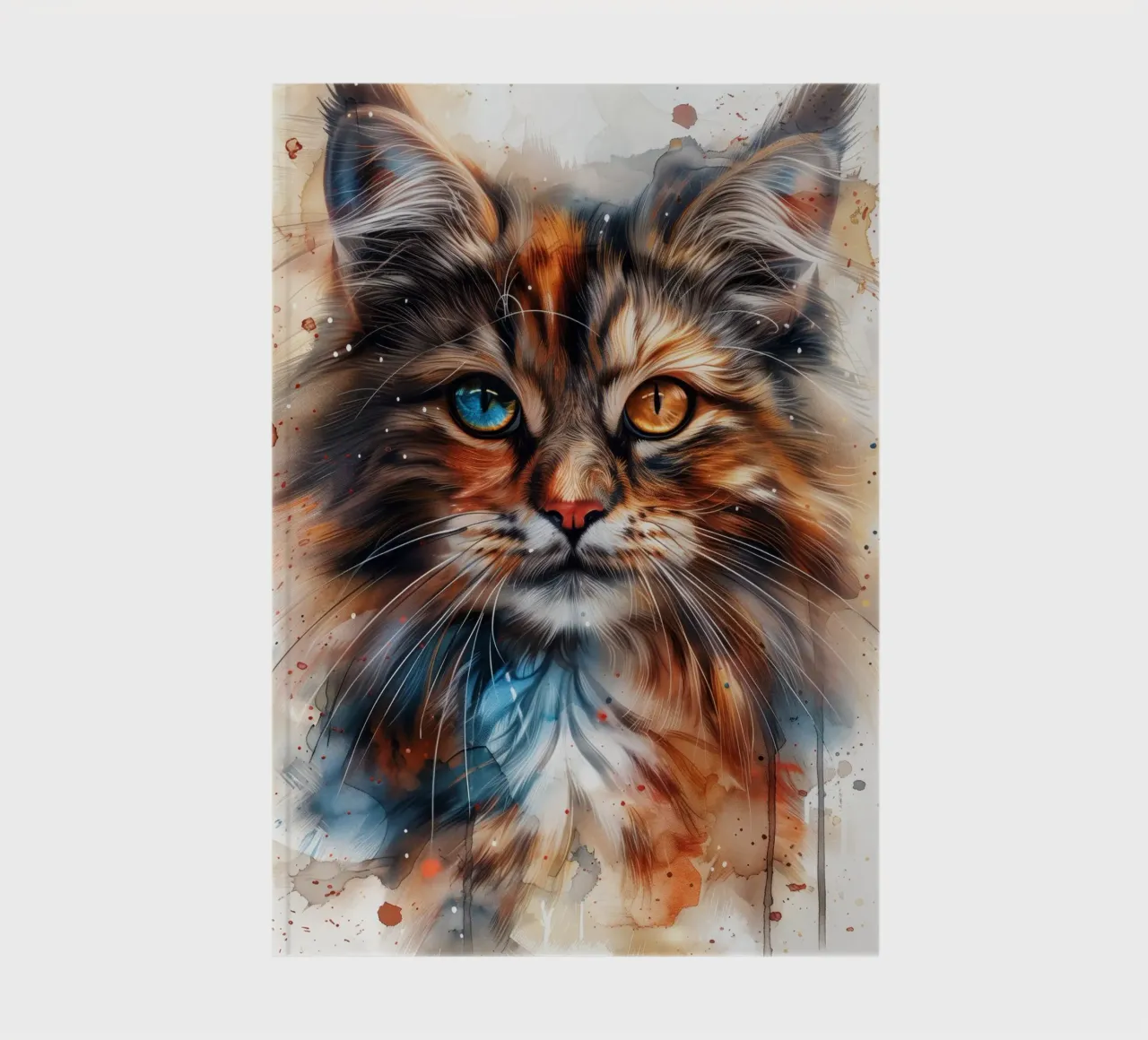 Mixed color cat notebook by Justyna Jaszke JBJart
