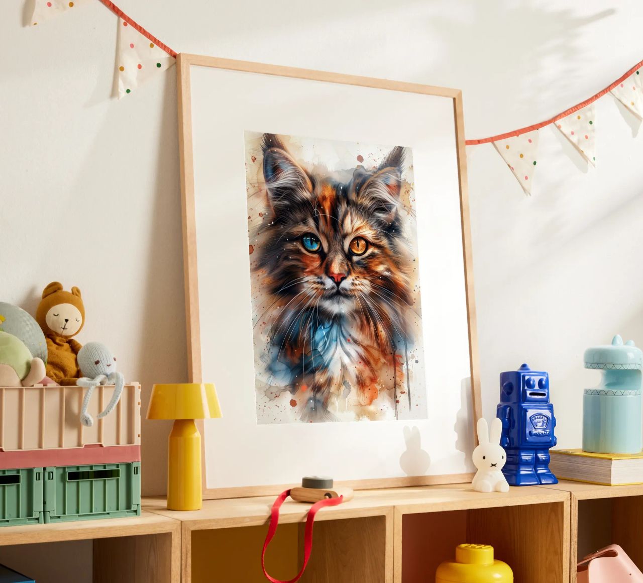 Gemischte Farbe Katze Poster von Justyna Jaszke JBJart
