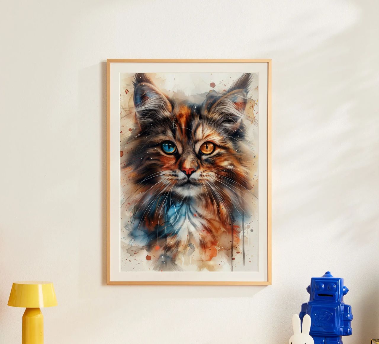 Gemischte Farbe Katze Poster von Justyna Jaszke JBJart