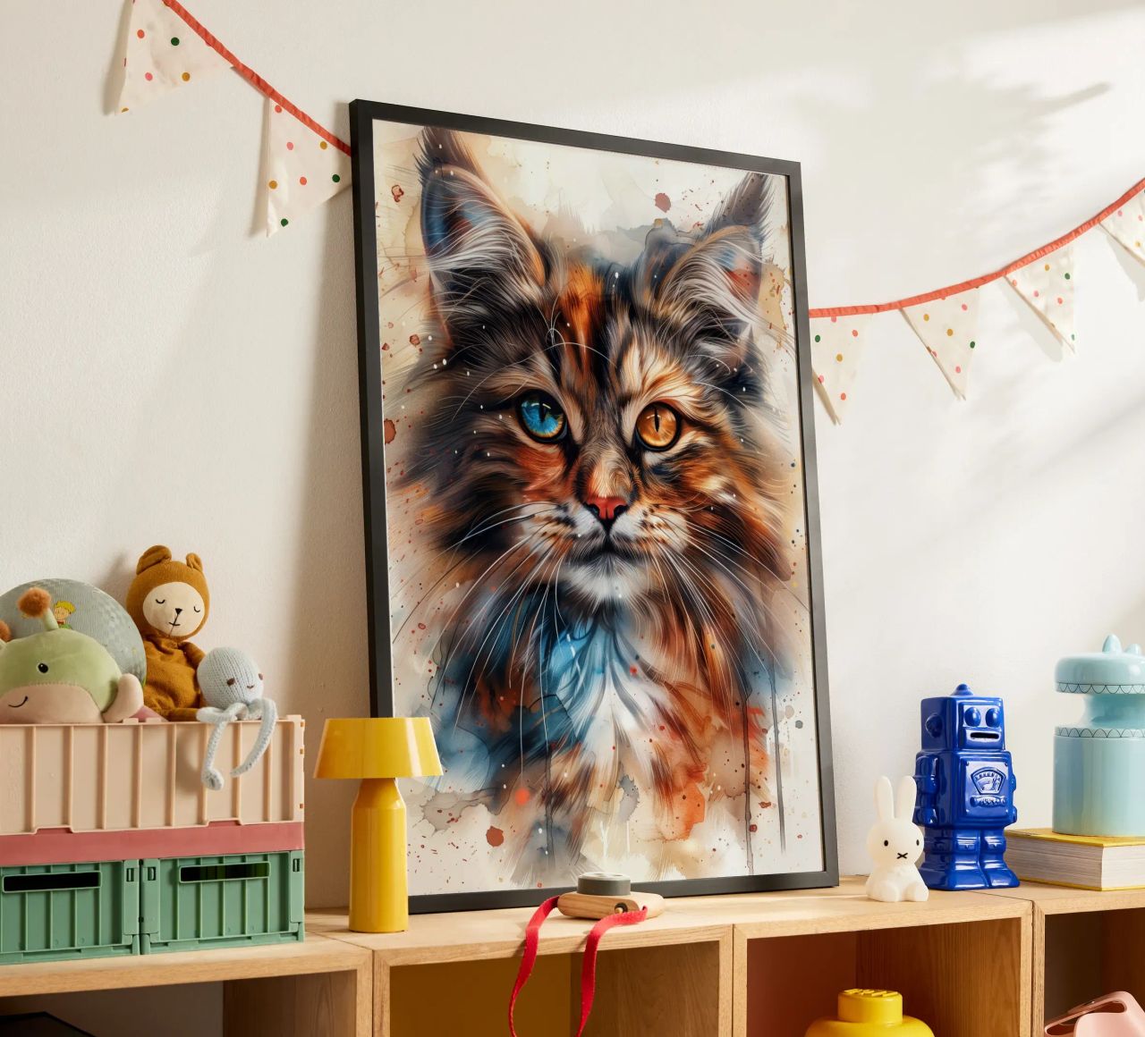 Gemischte Farbe Katze Poster von Justyna Jaszke JBJart