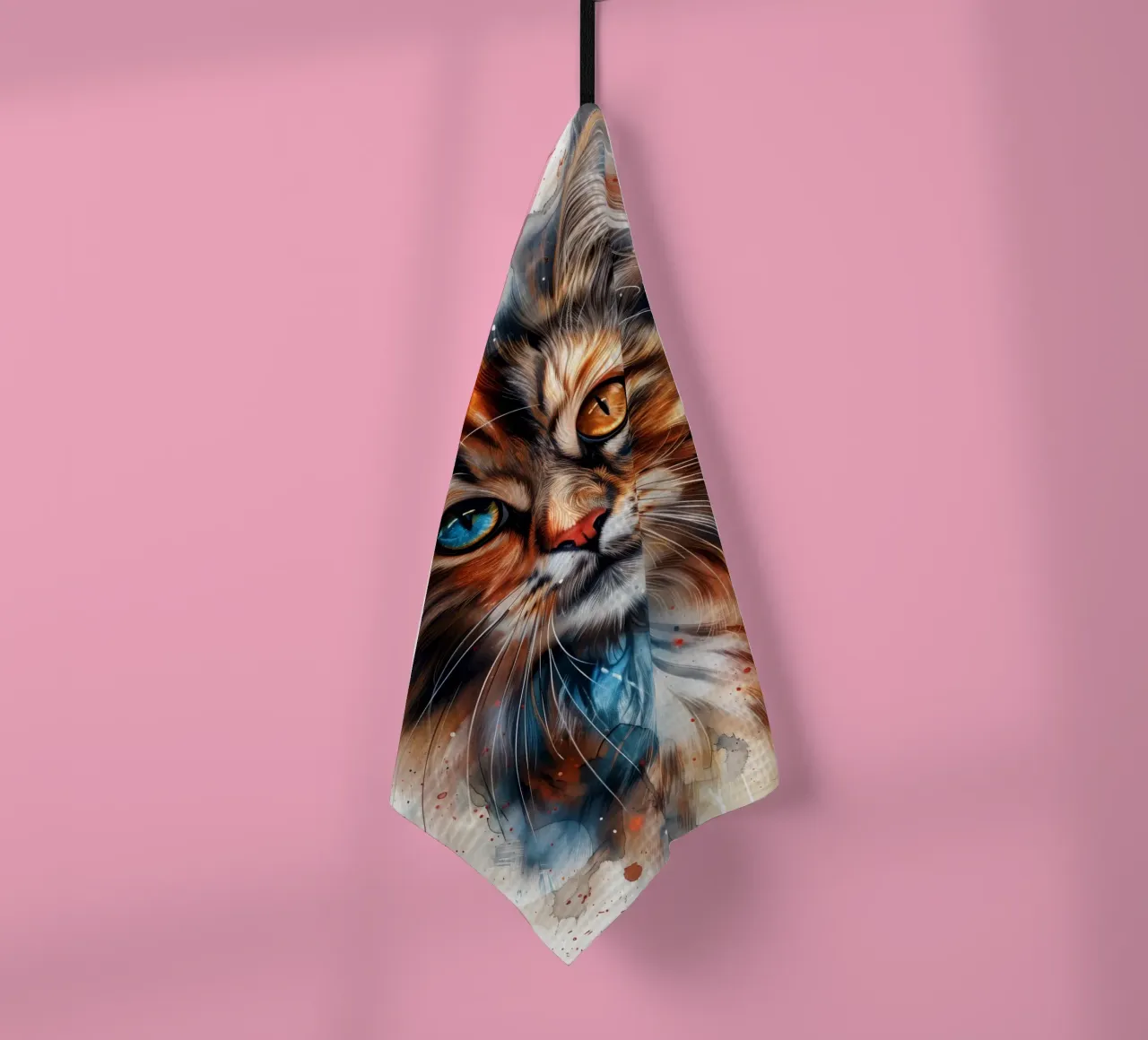 Gatto di colore misto canovaccio da cucina da Justyna Jaszke JBJart