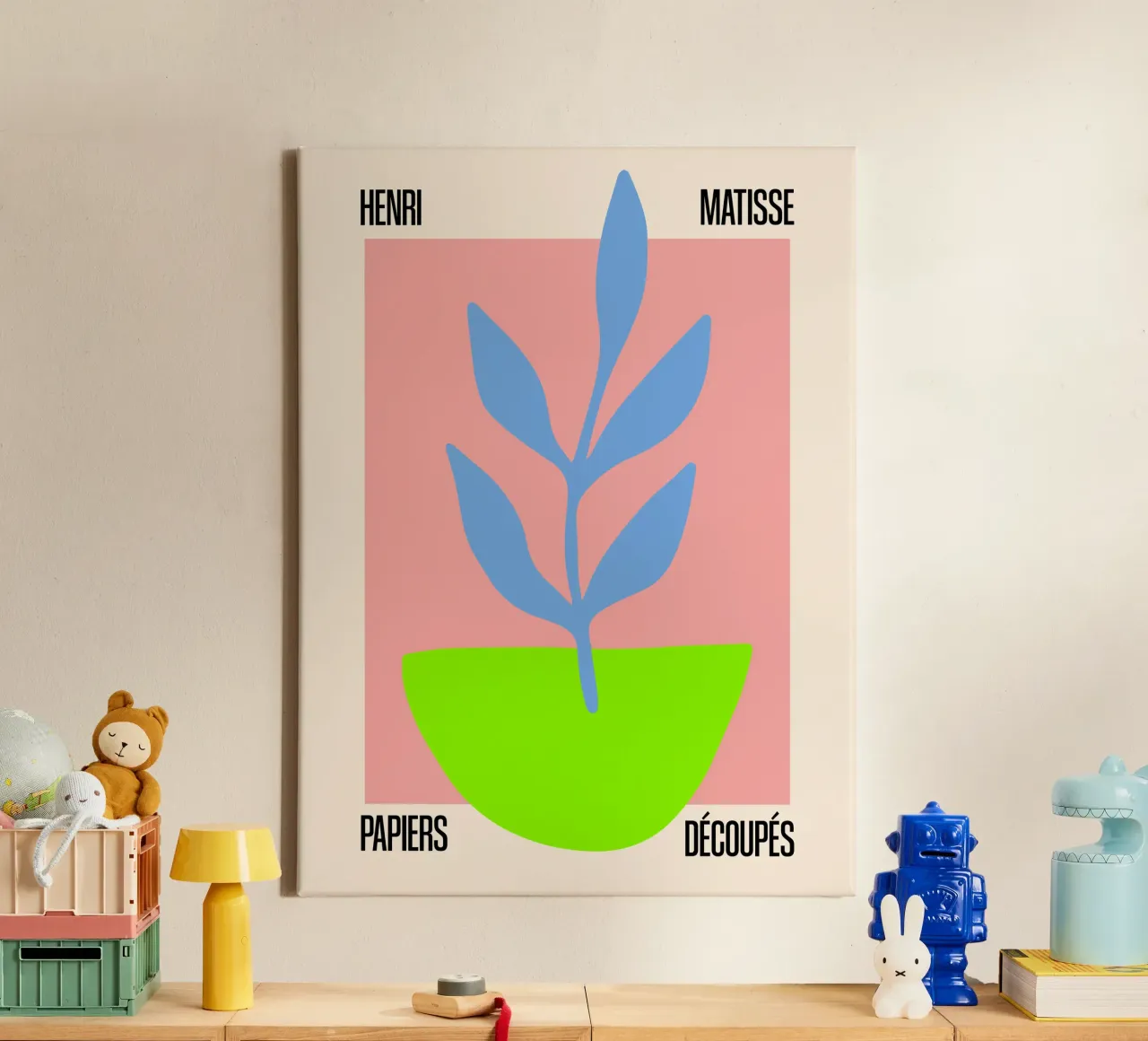 Knipsel Botanisch canvas met Baklijst van SMPLE