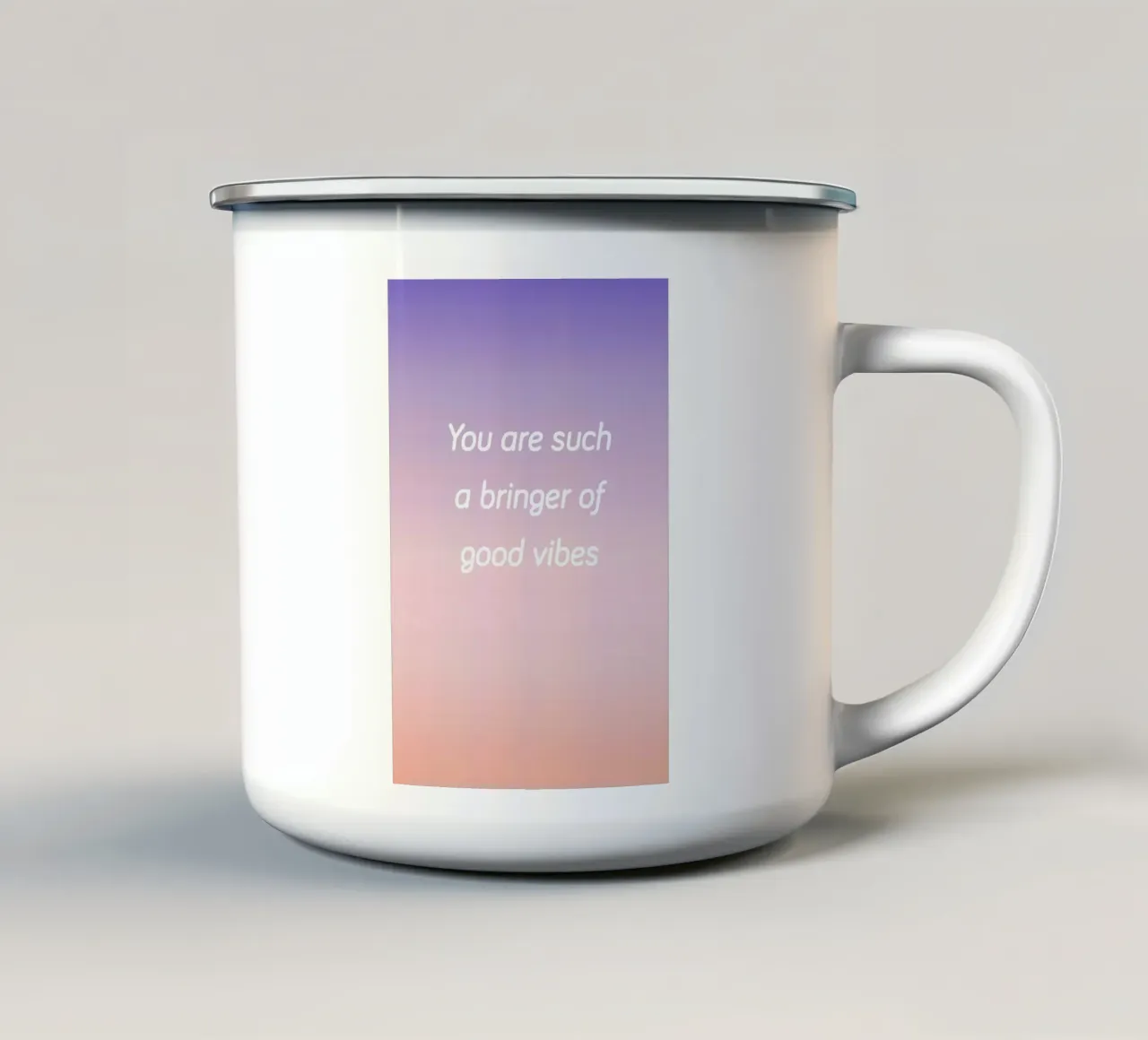 Bringer Of Good Vibes Emaille Tasse von Oh Darling