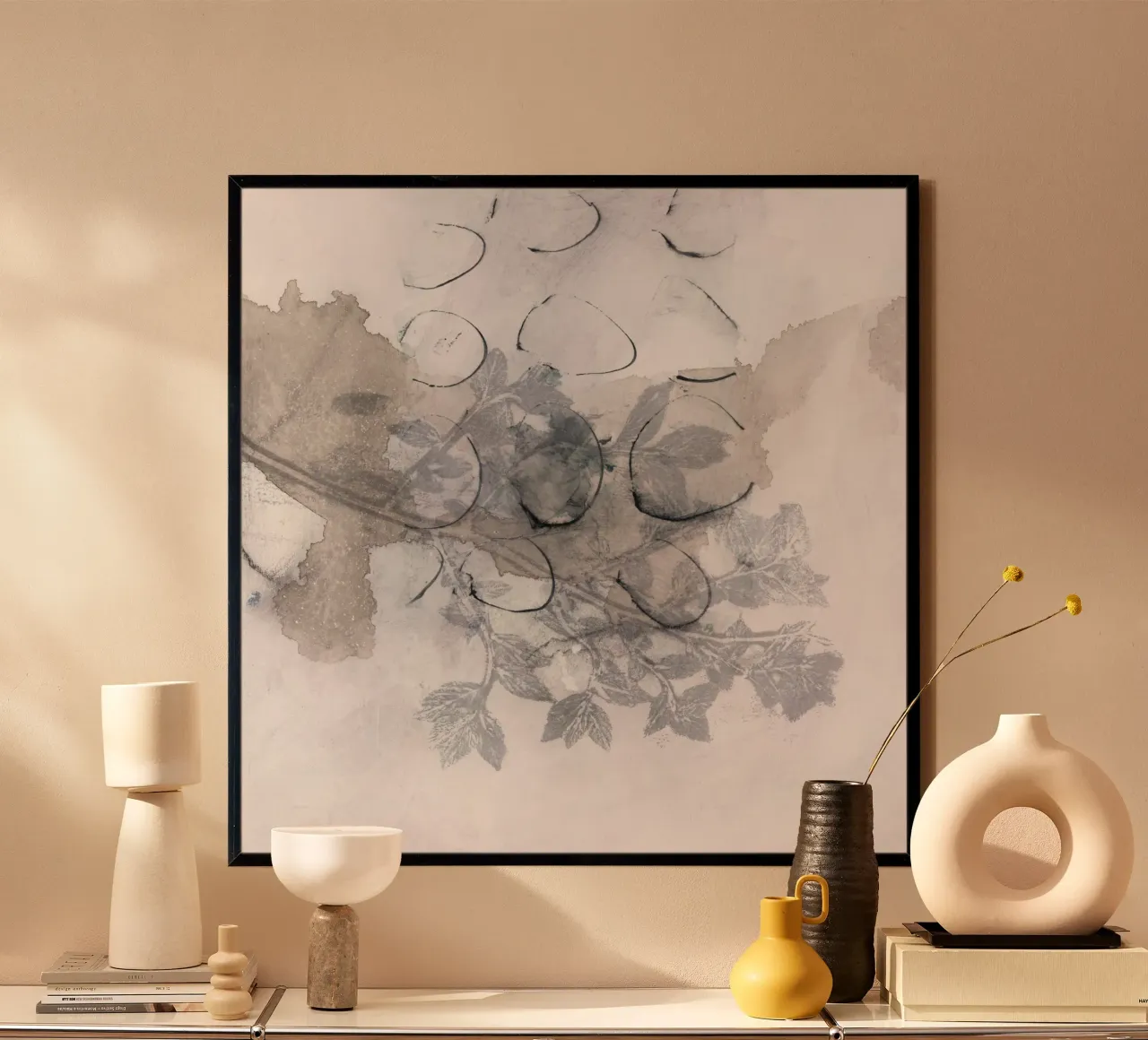 botanical collage poster con telaio in alluminio da IRIS LEHNHARDT FINE ART