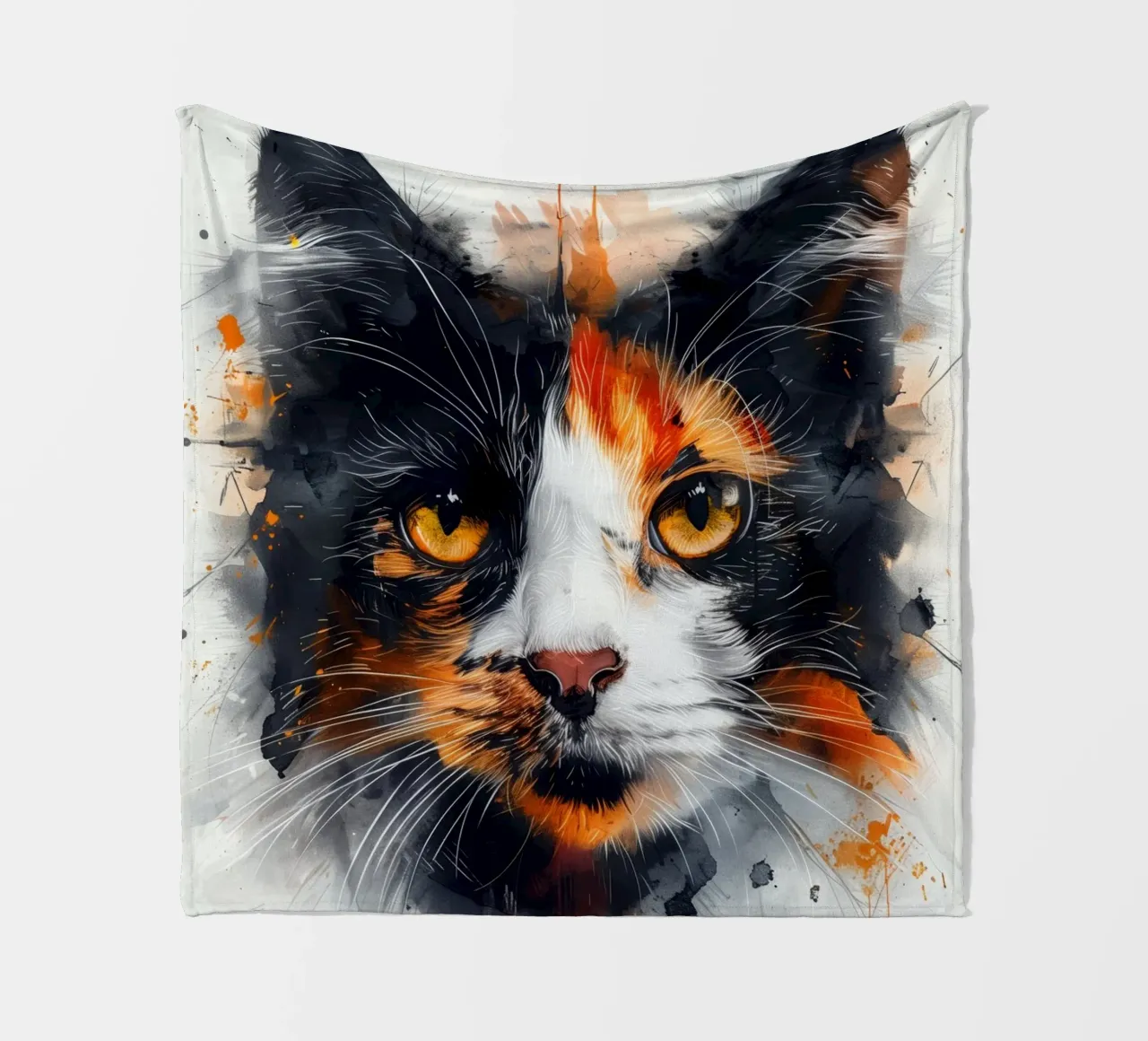 Tri color cat coperta in pile da Justyna Jaszke JBJart
