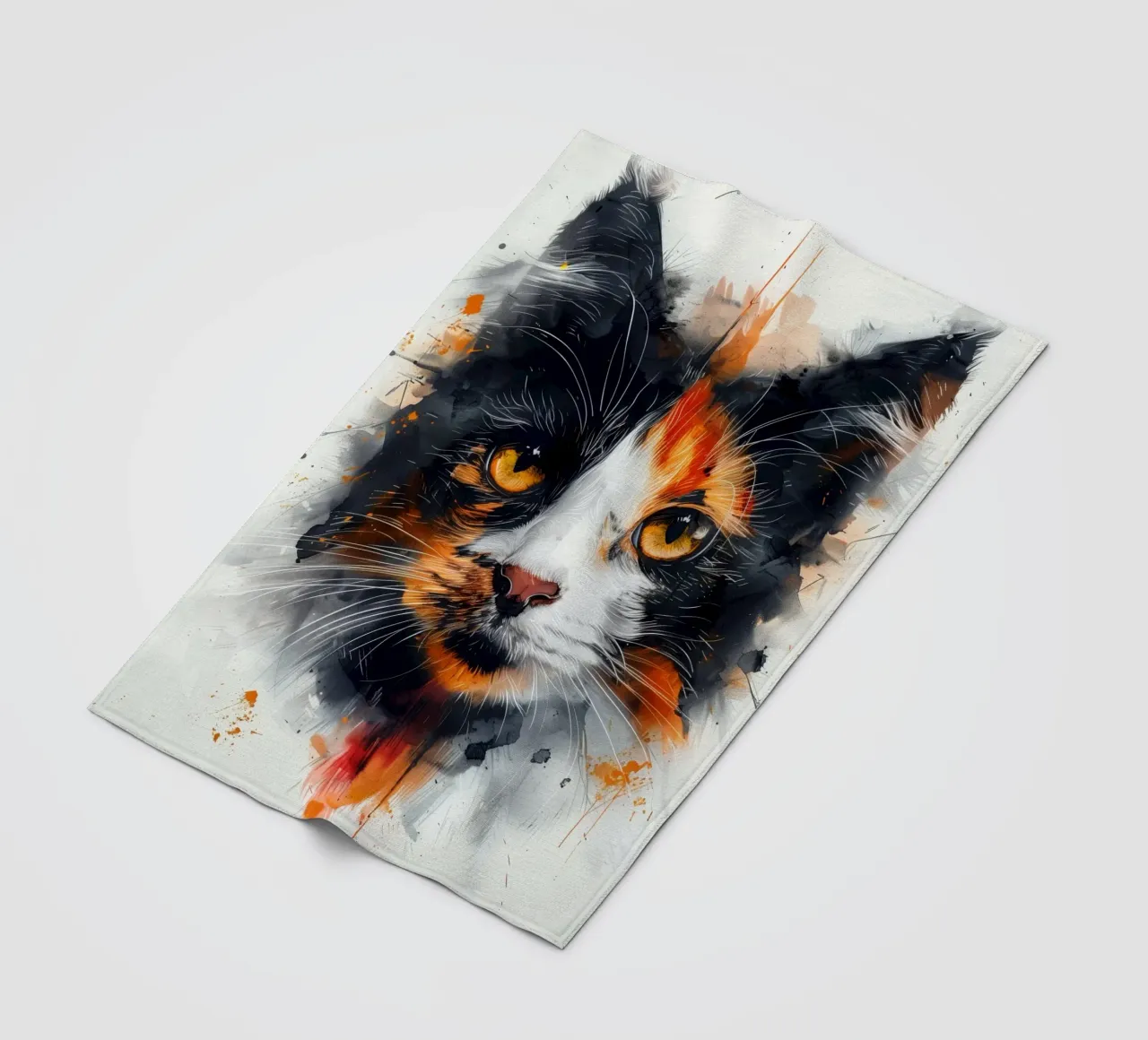 Tri color cat coperta in pile da Justyna Jaszke JBJart