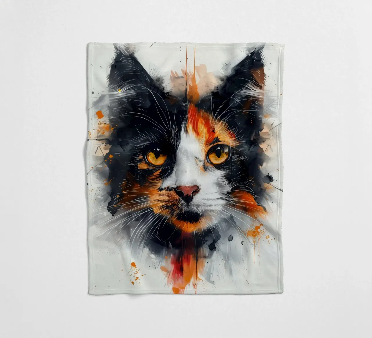 Tri color cat coperta in pile da Justyna Jaszke JBJart