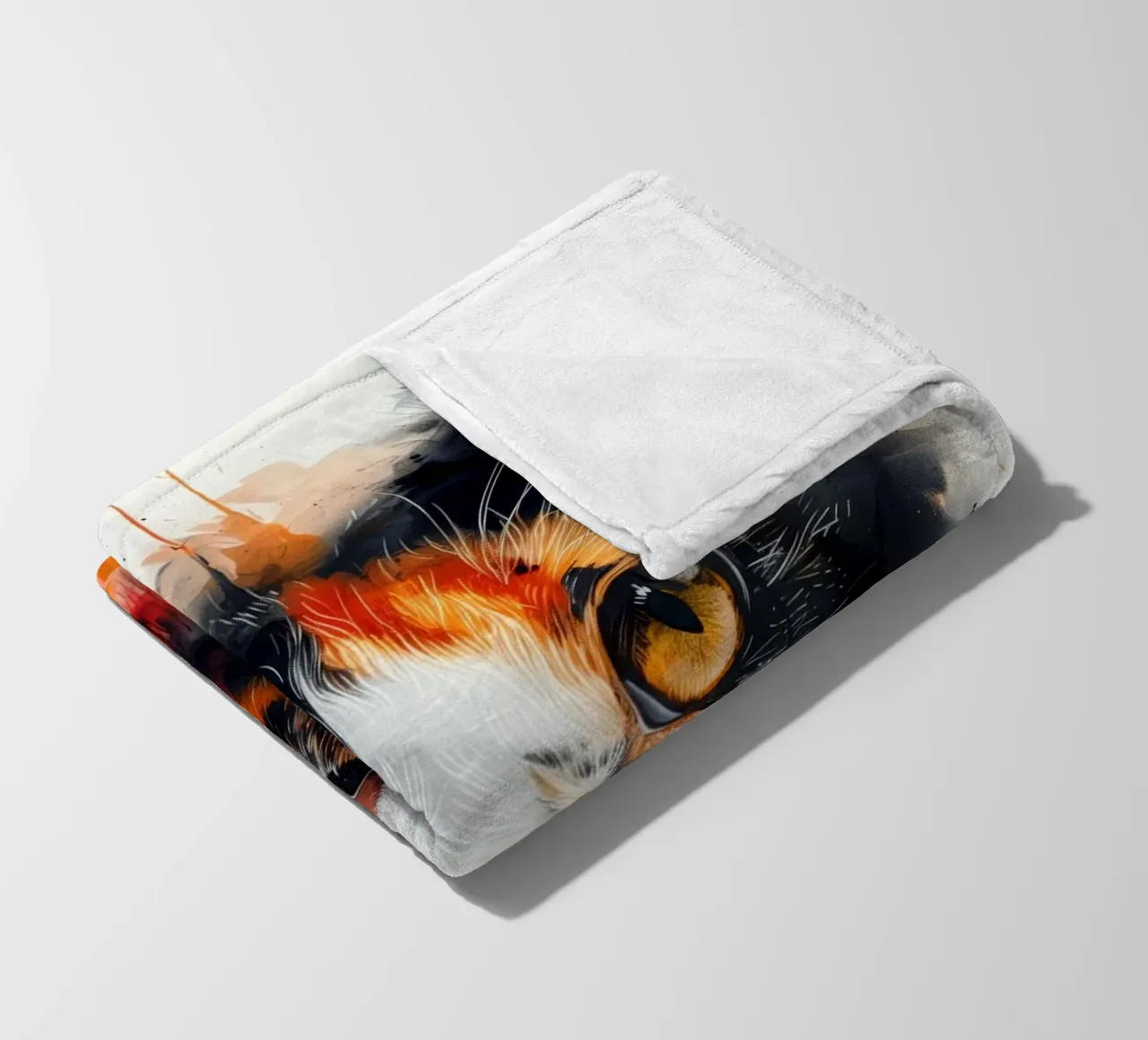 Tri color cat coperta in pile da Justyna Jaszke JBJart