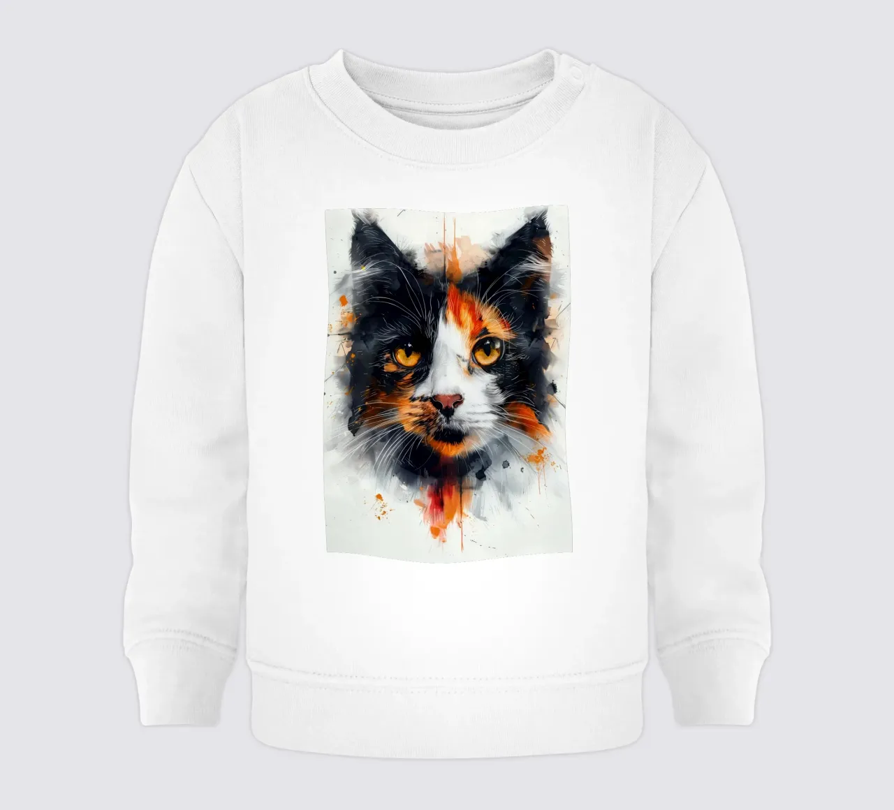 Tri color cat felpa neonato da Justyna Jaszke JBJart