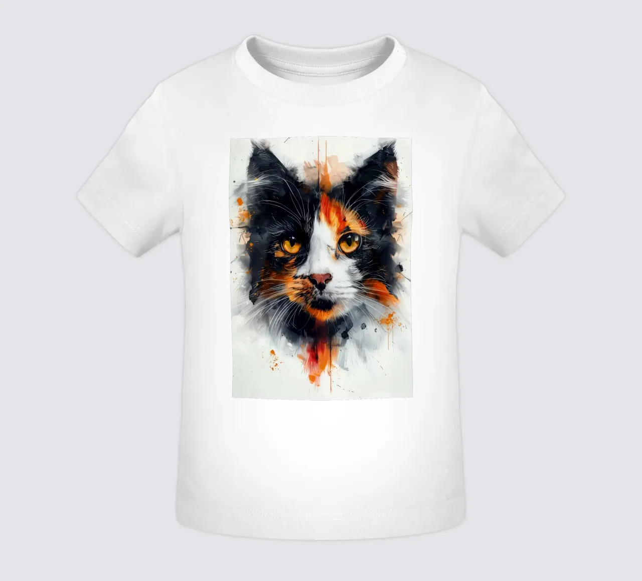 Tri color cat maglietta neonato da Justyna Jaszke JBJart