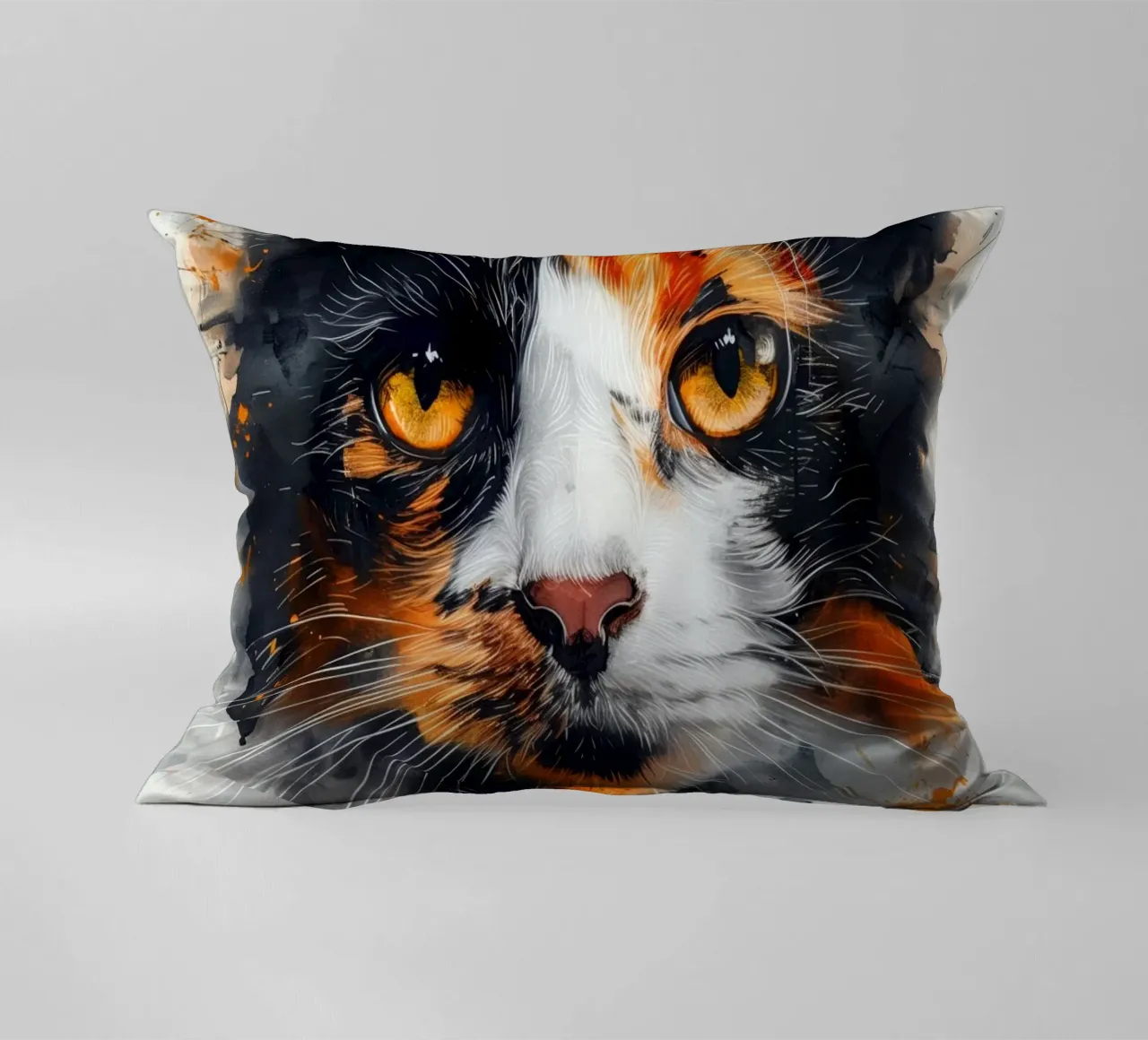 Tri color cat cuscino da Justyna Jaszke JBJart