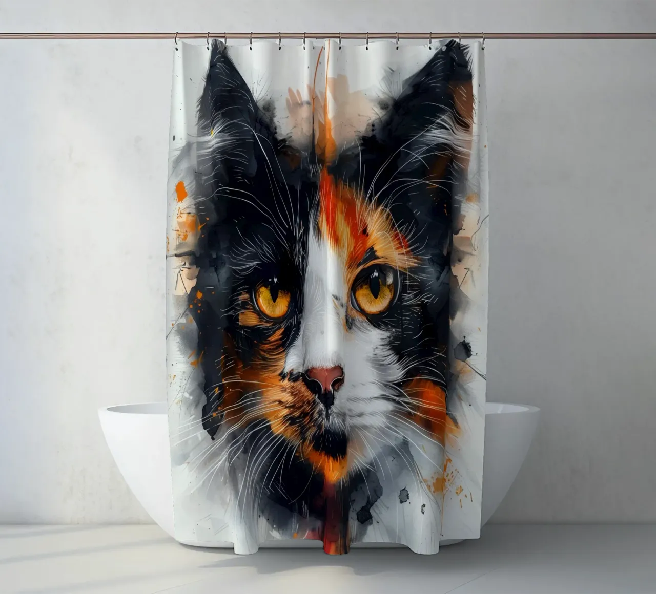 Tri color cat tenda da doccia da Justyna Jaszke JBJart