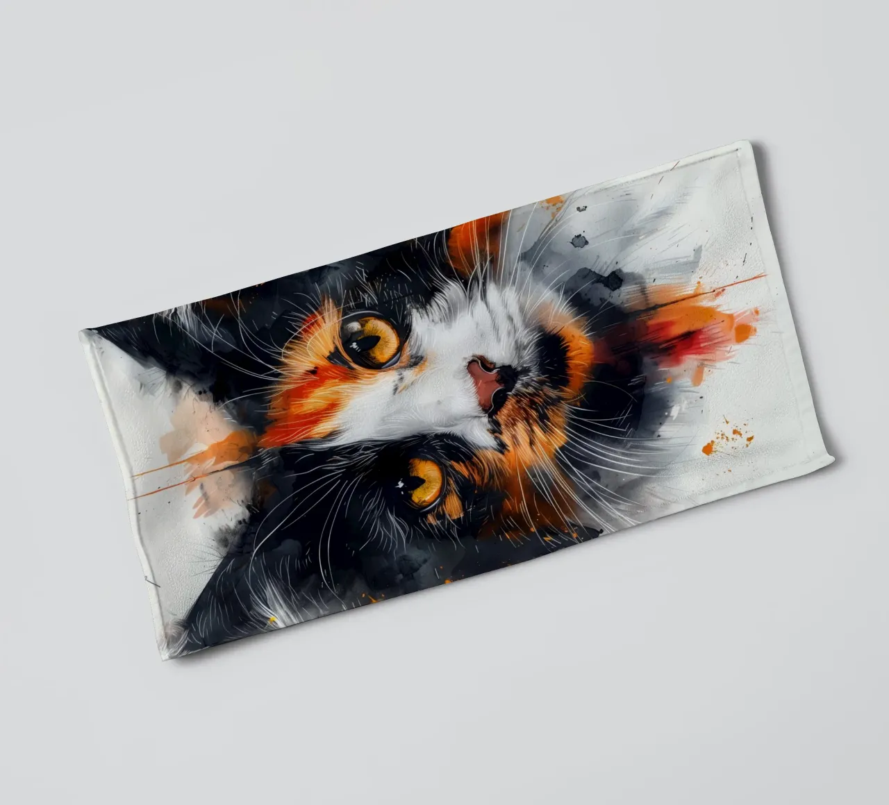 Tri color cat asciugamano da bagno da Justyna Jaszke JBJart