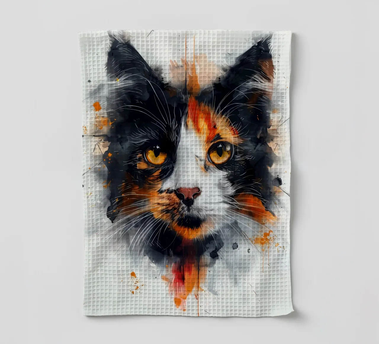 Tri color cat canovaccio da cucina da Justyna Jaszke JBJart