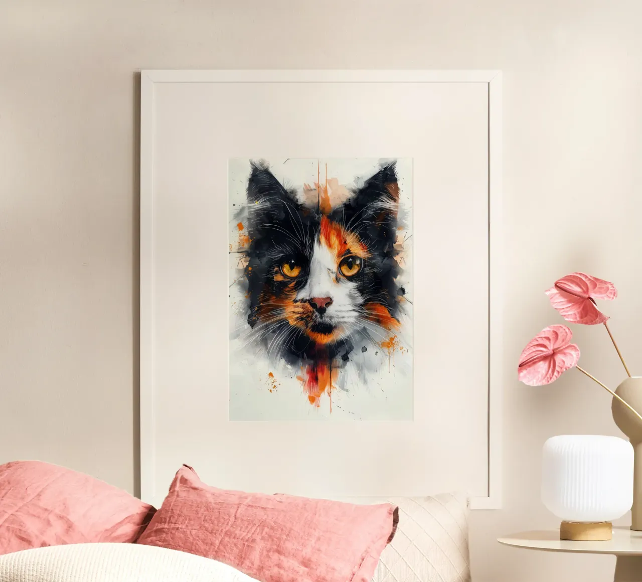 Tri color cat carta hahnemühle da Justyna Jaszke JBJart