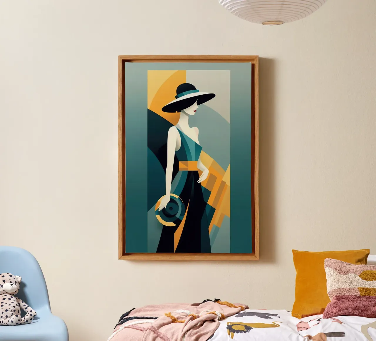 Art Deco Woman tela con Cornice a cassetta da Artful Muse