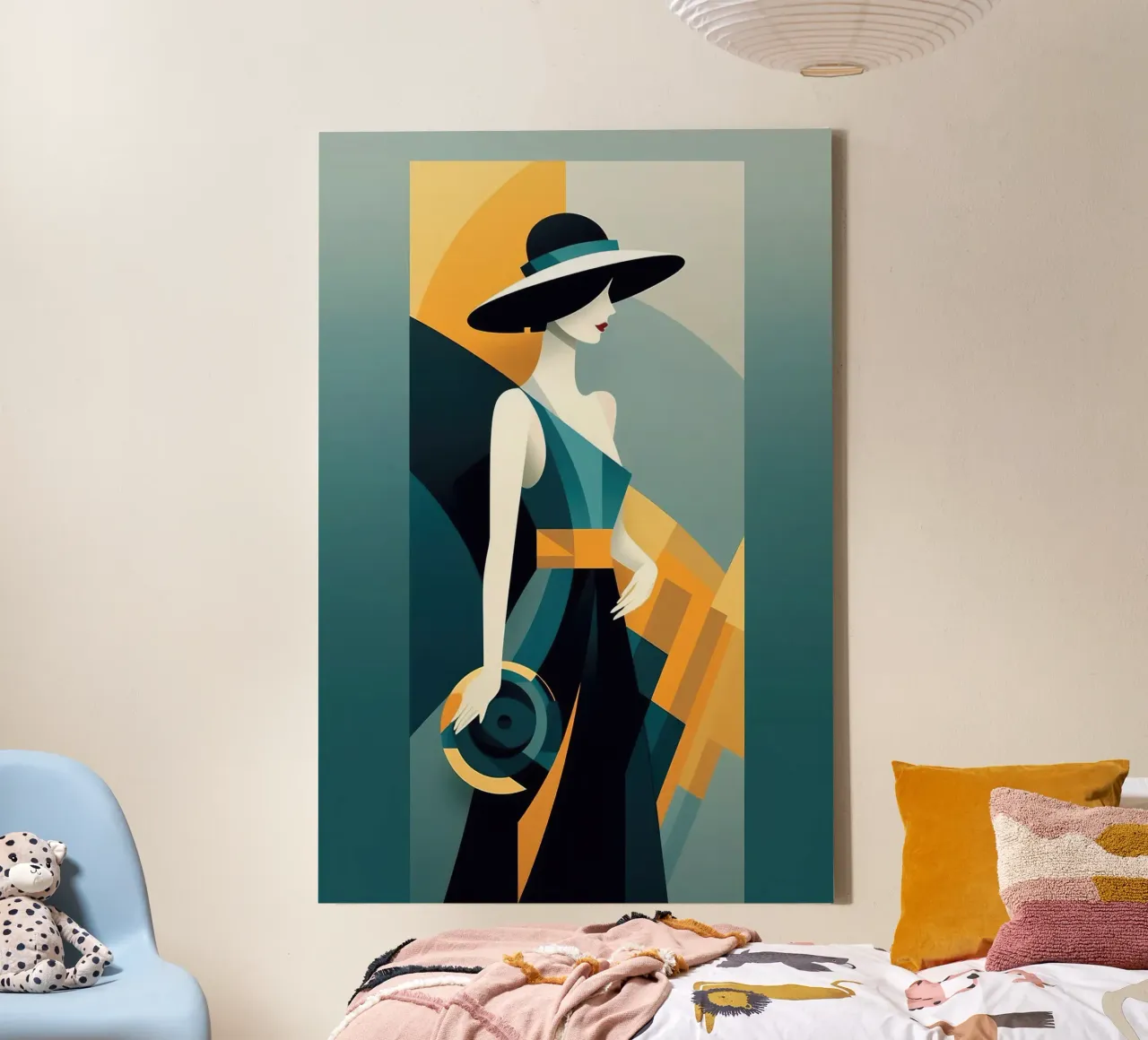 Art Deco Woman tela con Cornice a cassetta da Artful Muse