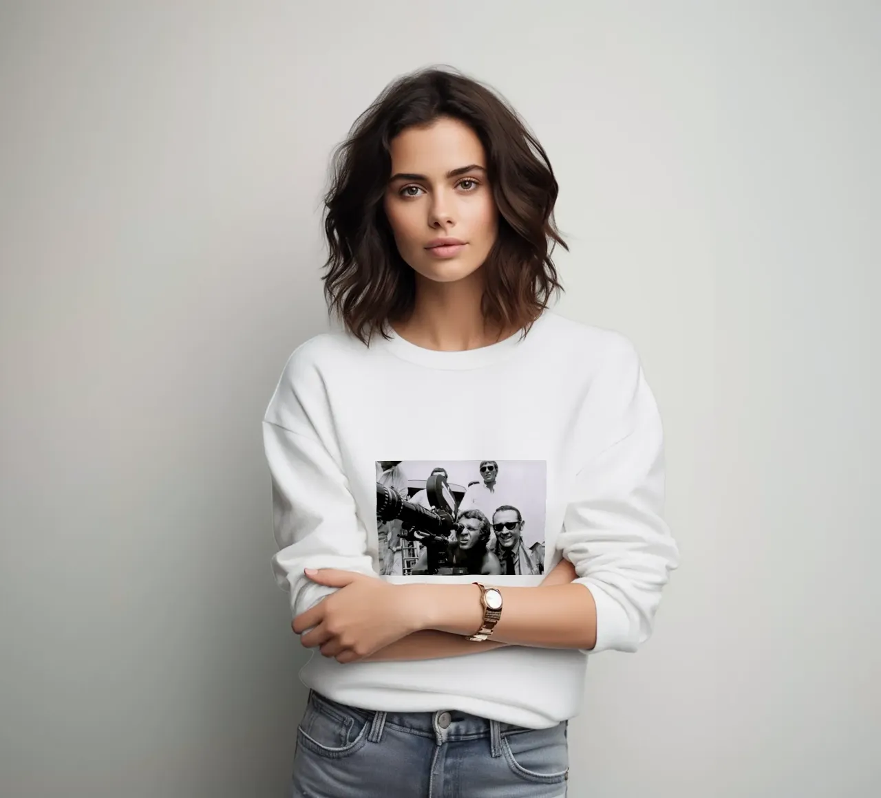 Steve McQueen behind the Camera sweatshirt by Gallery Print and Art Limited