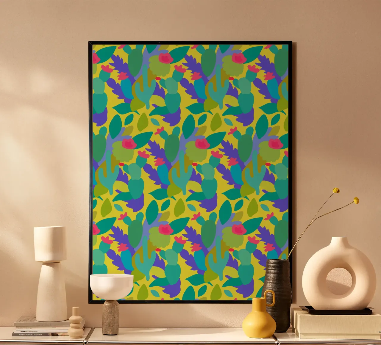 Cactus poster con telaio in legno da Ana Paniagua Design