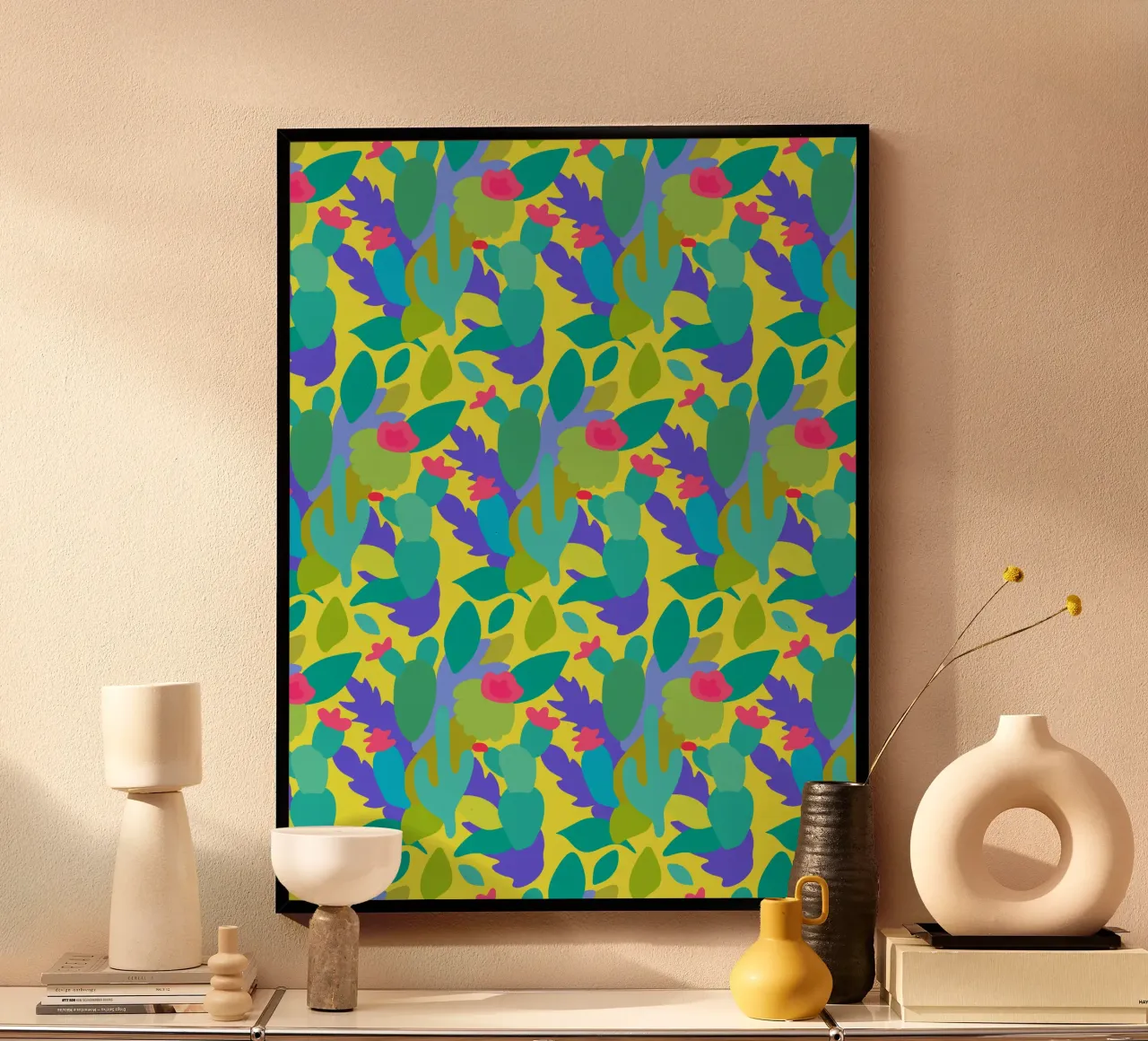 Cactus poster con telaio in legno da Ana Paniagua Design