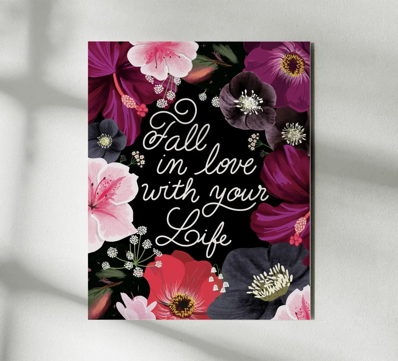 Fall in love with your life alluminio dibond da anisillustration